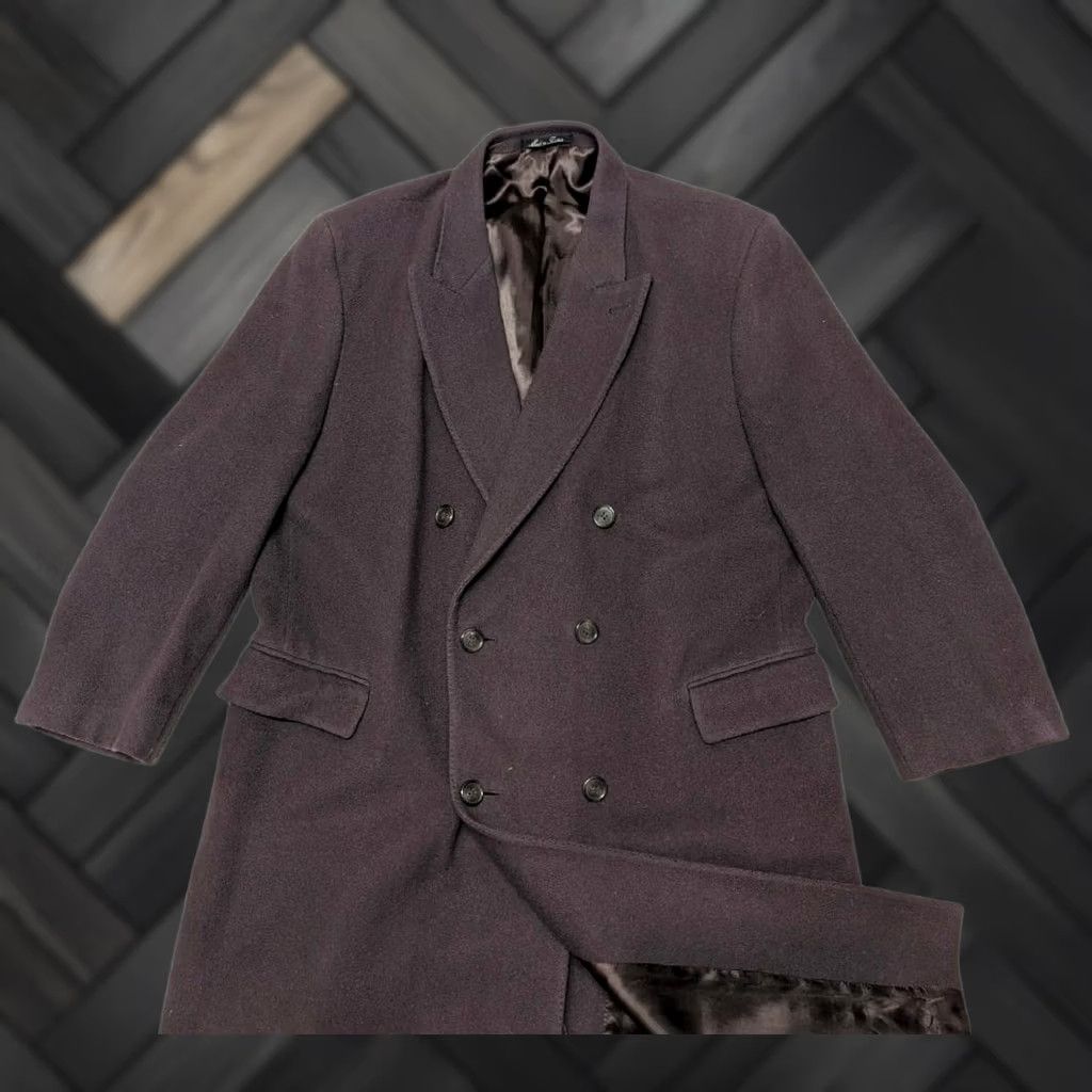 Doublet VINTAGE overcoat Britain made double breasted 46 purple wine wool XL Men England coat Size US XL / EU 56 / 4 - 1 Thumbnail