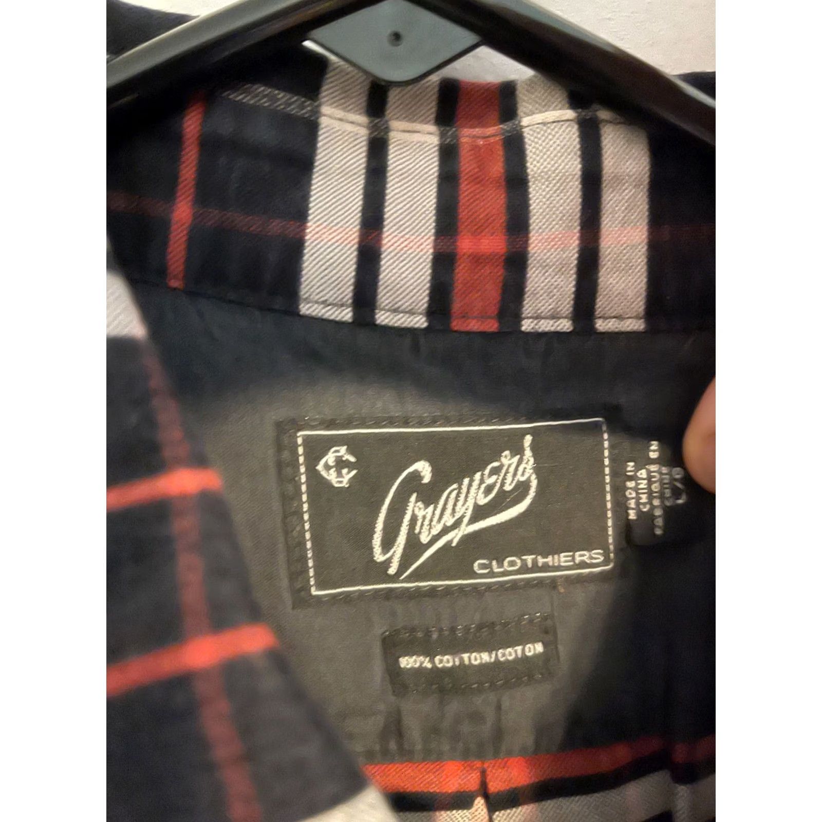 Grayers Grayers Multi-Color Dark Plaid L/S Button Up Casual Flannel Shirt - Men's Large Size US L / EU 52-54 / 3 - 3 Thumbnail