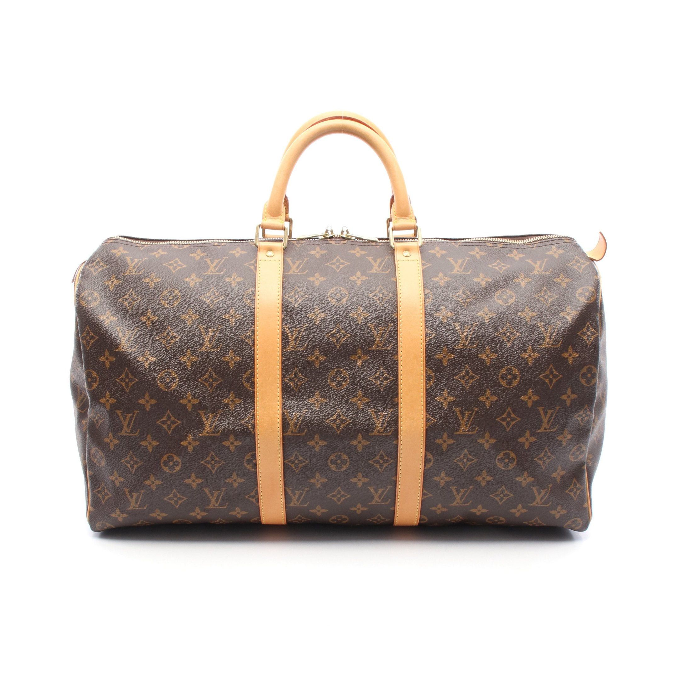 Louis Vuitton Louis Vuitton Keepall 50 Monogram Boston Bag Leather Brown Size ONE SIZE - 1 Thumbnail
