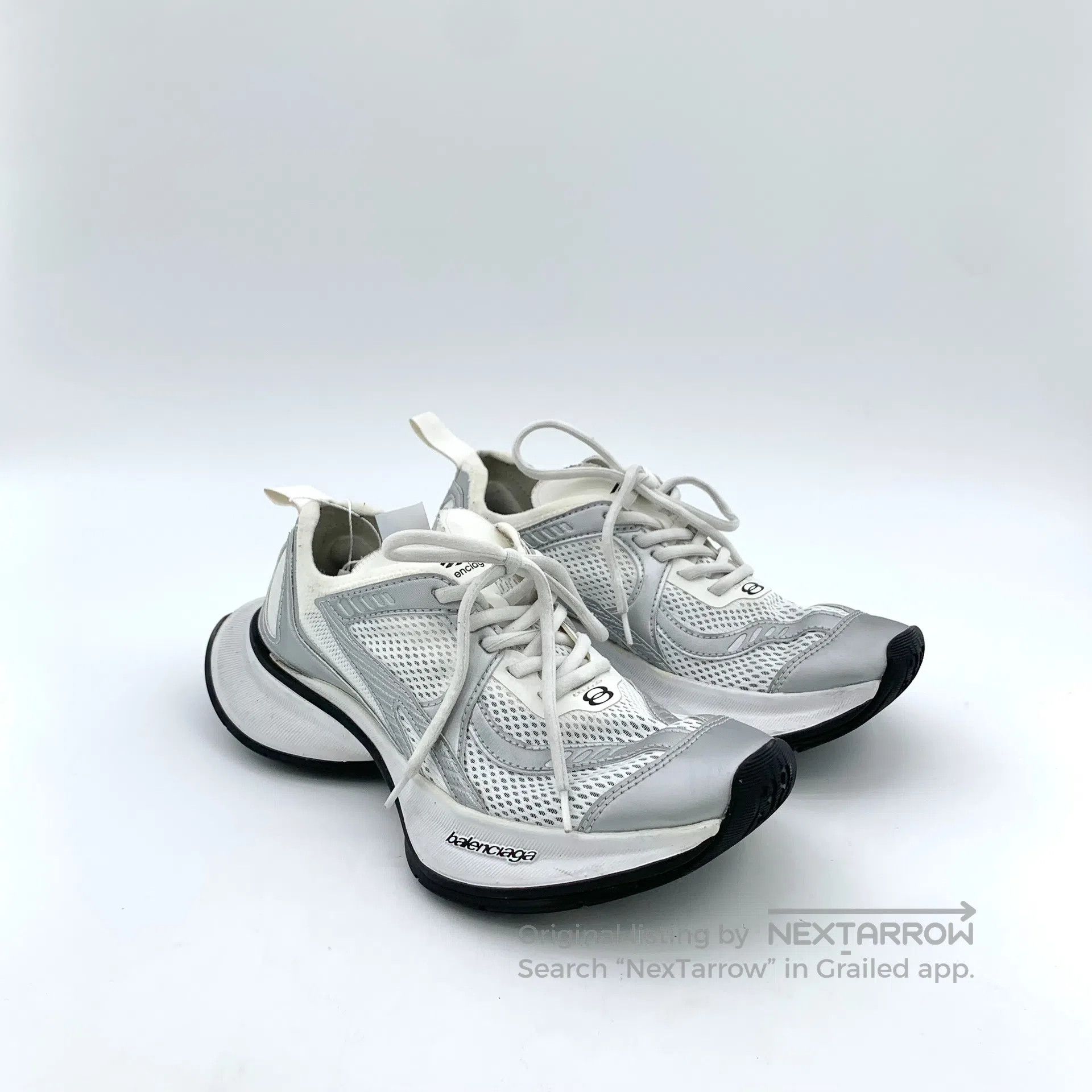 Balenciaga Balenciaga Silver Mesh Breathable Lace-Up Casual Flat Dad Size US 7.5 / IT 37.5 - 2 Thumbnail