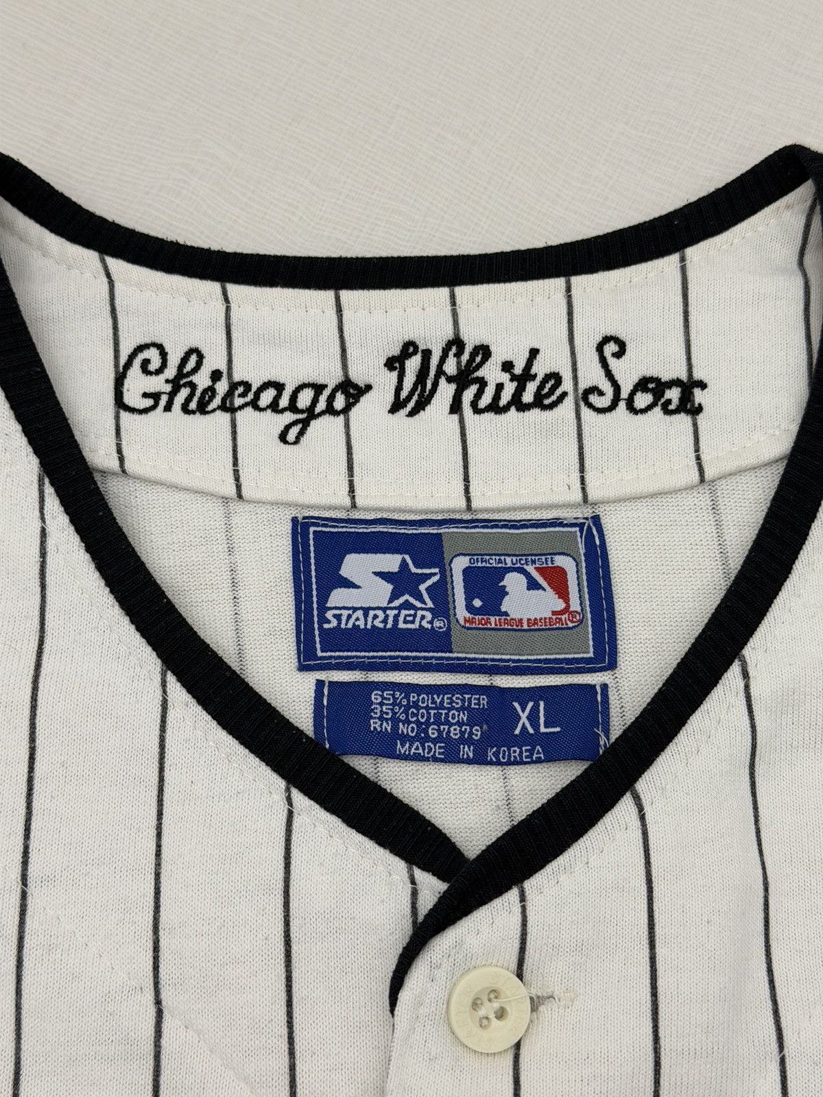 Starter Vintage 90s Chicago White Sox Starter Pinstripe Jersey XL Size US XL / EU 56 / 4 - 3 Thumbnail