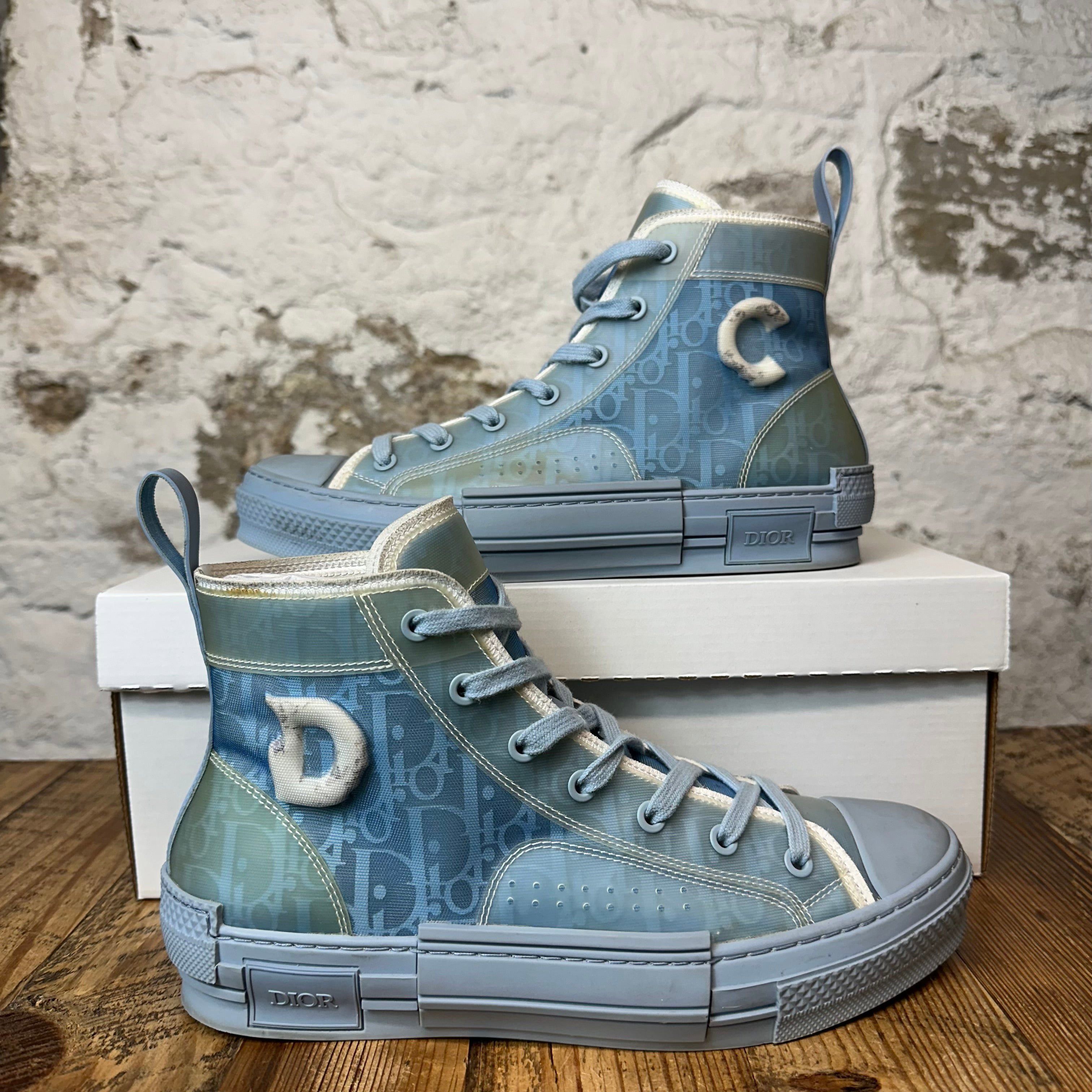 Dior Dior B23 High Oblique Light Blue Sneaker Sz 7 (40) Size US 7 / EU 40 - 1 Thumbnail