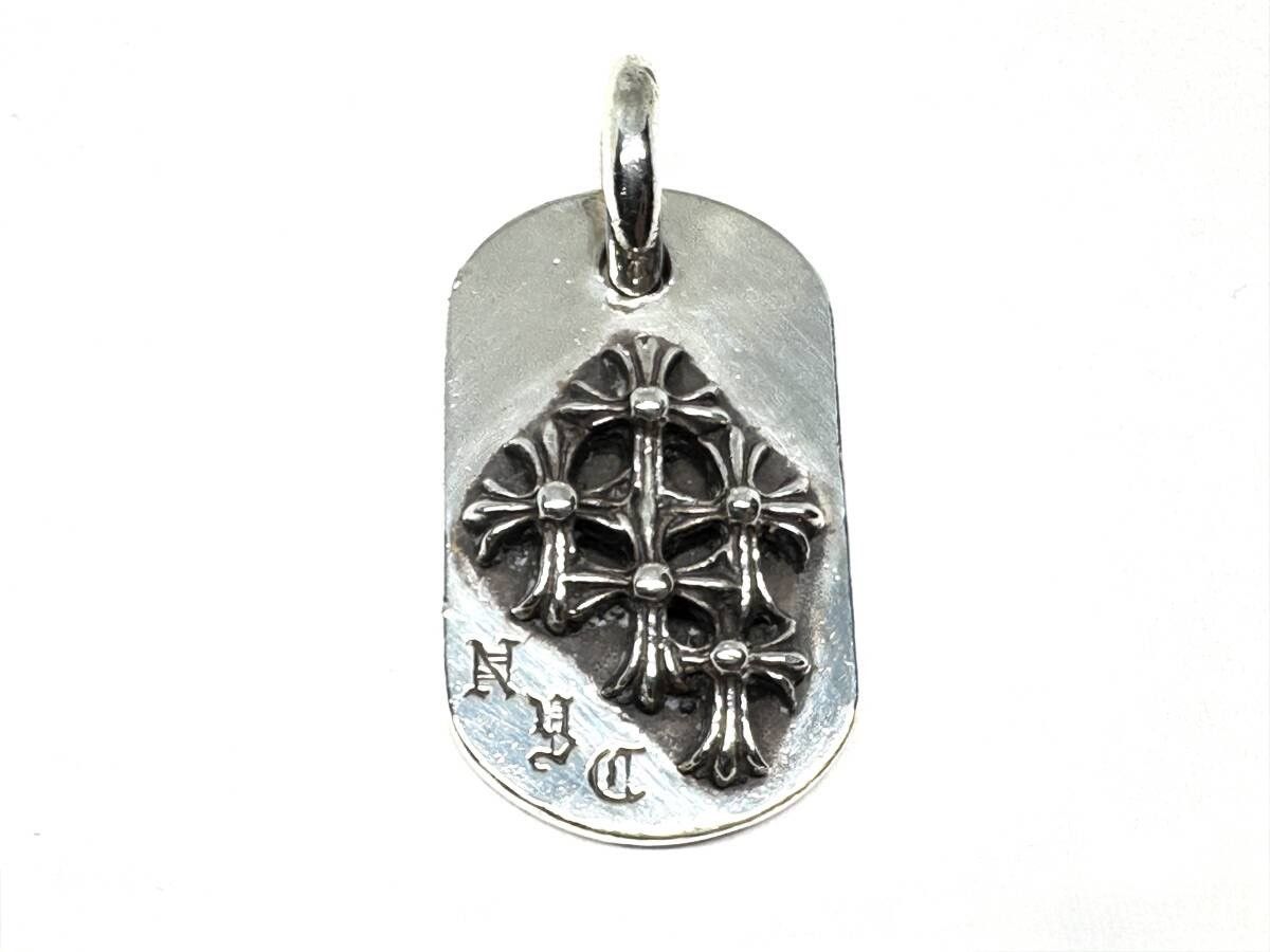 Chrome Hearts Raised Dog Tag NYC Cemetery Cross