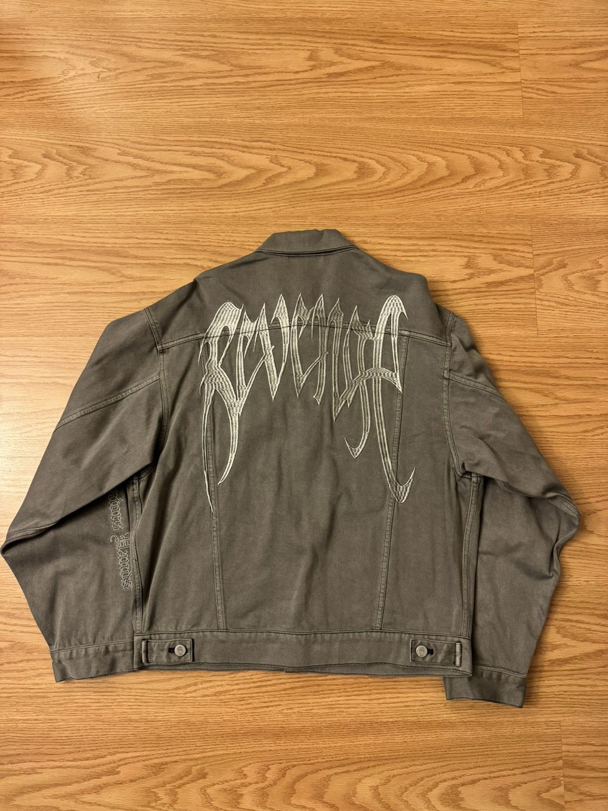 Revenge Revenge Grey Embroidered Denim Jacket Size US L / EU 52-54 / 3 - 2 Thumbnail