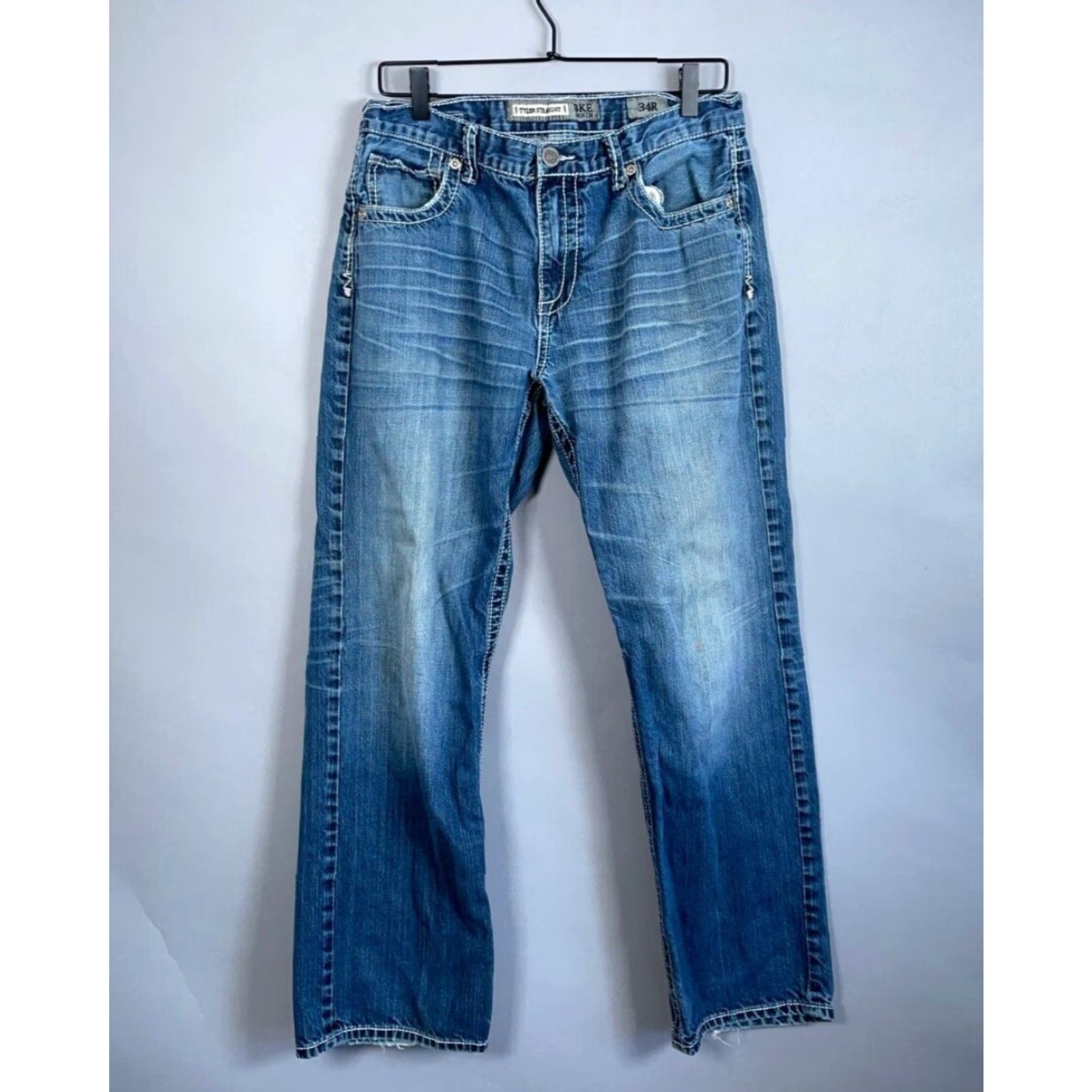 Vintage VINTAGE Buckle BKE Tyler Straight Jeans Men's 32 Blue Denim Mid Rise Regular Fit 31 Inseam Grunge Hipster Size US 32 / EU 48 - 2 Thumbnail