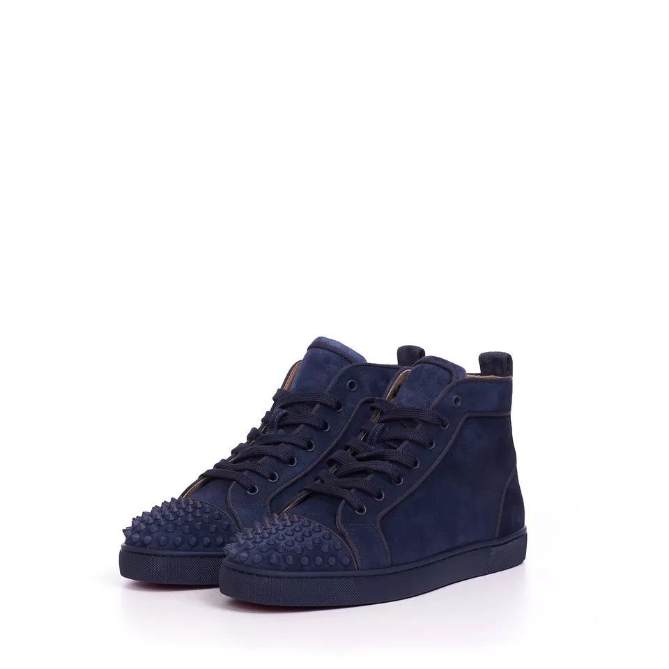 Christian Louboutin o1s1wg110924 Lou Spikes Orlat High Sneakers in Blue Size US 11 / EU 44 - 1 Thumbnail