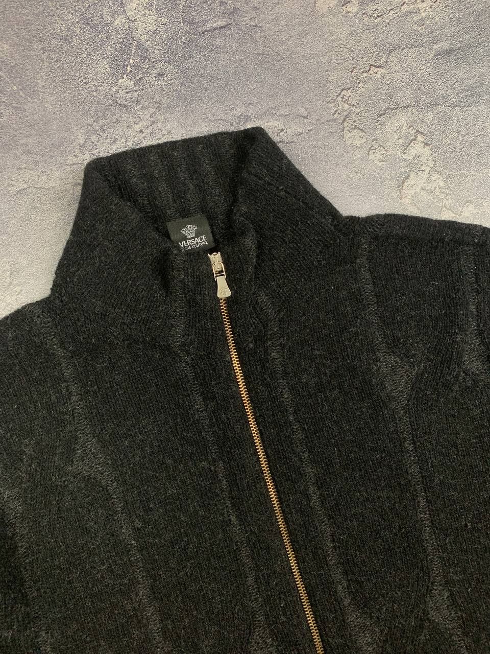 Versace Vintage Versace Jeans Couture Zip Up Wool Sweater Lampo Size US XXL / EU 58 / 5 - 6 Thumbnail