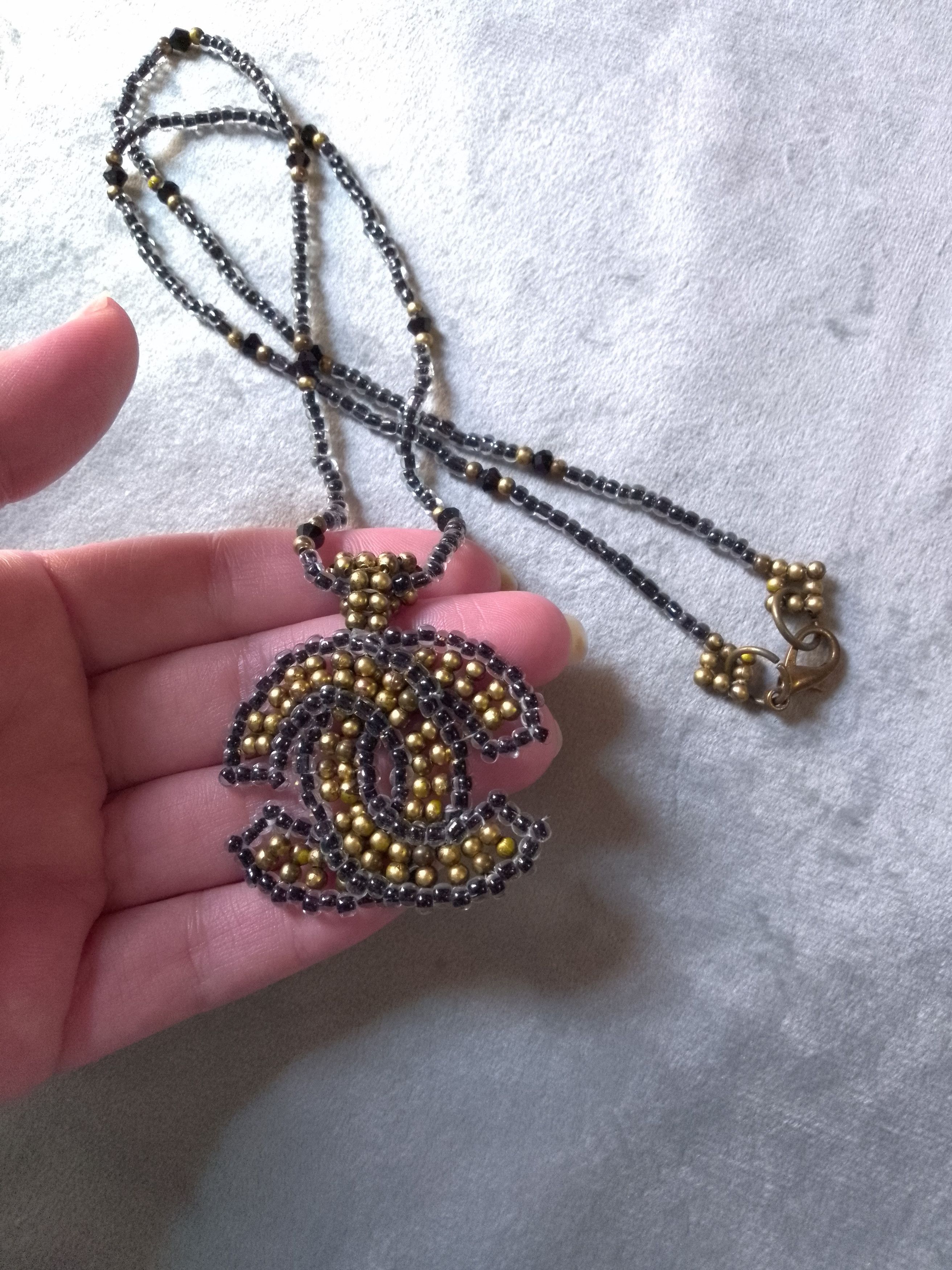 Handmade Necklace Long Black Elegant Pena C Chanel Size ONE SIZE - 7 Thumbnail