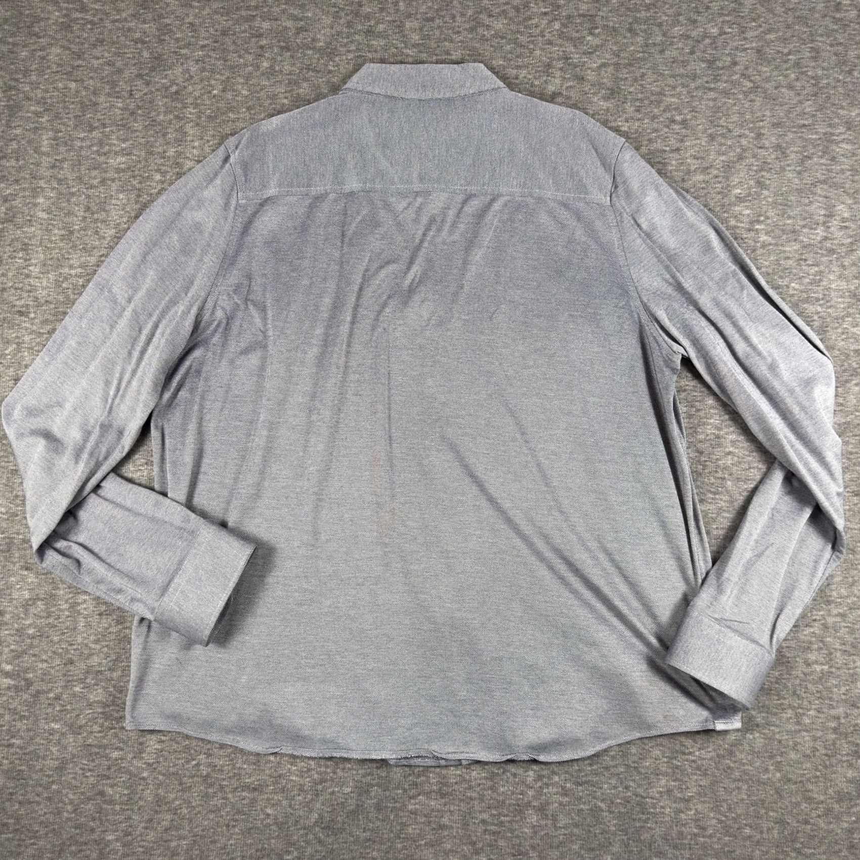 Faconnable Faconnable Shirt Mens 2XL Gray Long Sleeve Button Down Cotton Panama Weave Club Size US XXL / EU 58 / 5 - 7 Thumbnail