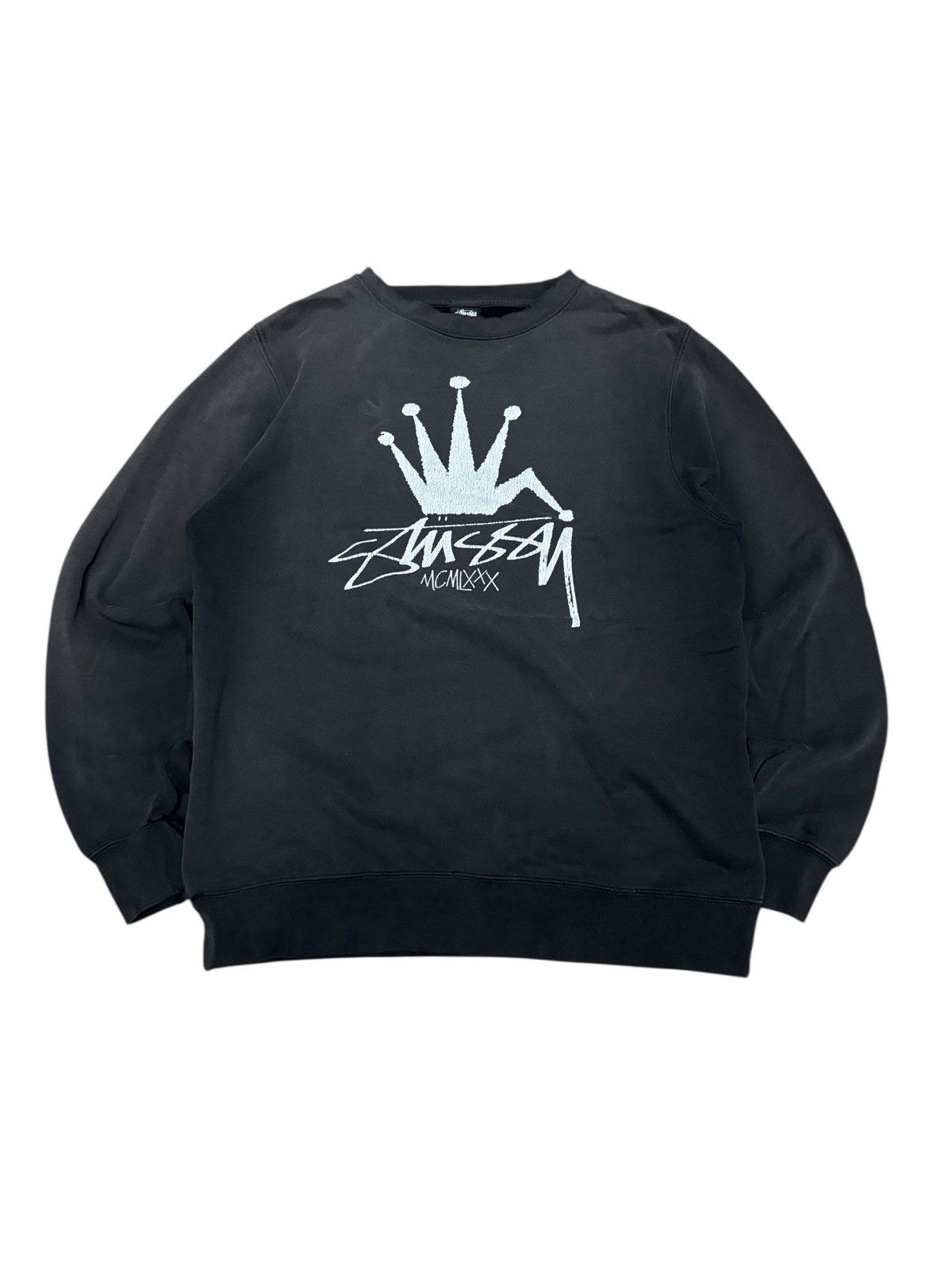 Stussy Vintage 90's Stussy Crown Beautiful Sunfaded Sweatshirt Size US M / EU 48-50 / 2 - 1 Thumbnail