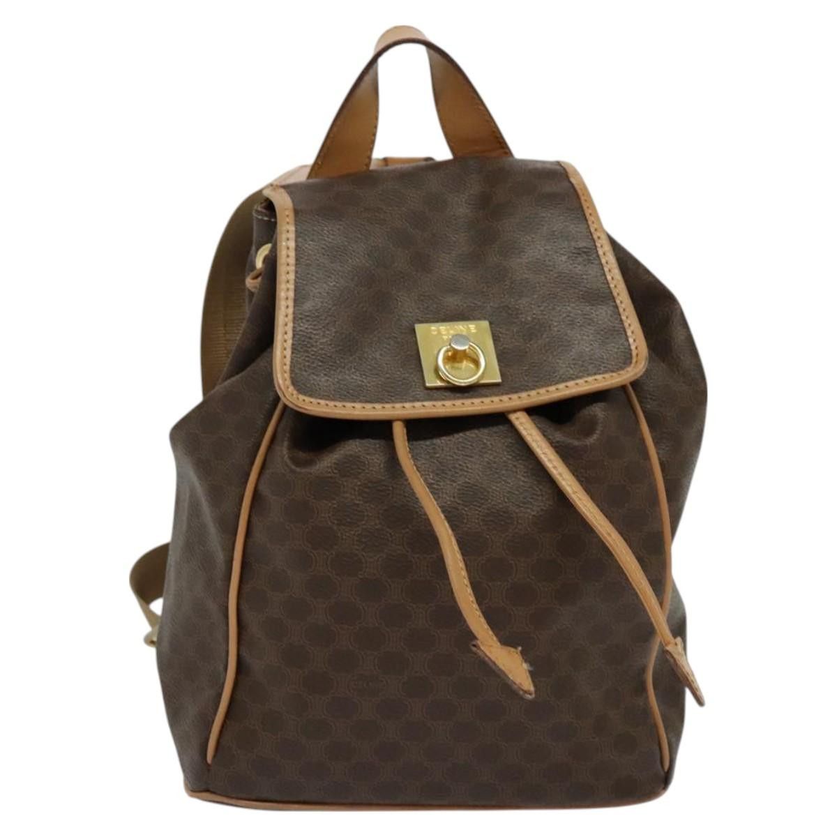 Celine CELINE Macadam Canvas Backpack Pvc Leather Brown Gold Size ONE SIZE - 2 Thumbnail