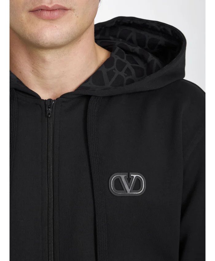 Valentino o1y0525 Logo Hoodie in Black Size US XL / EU 56 / 4 - 2 Thumbnail