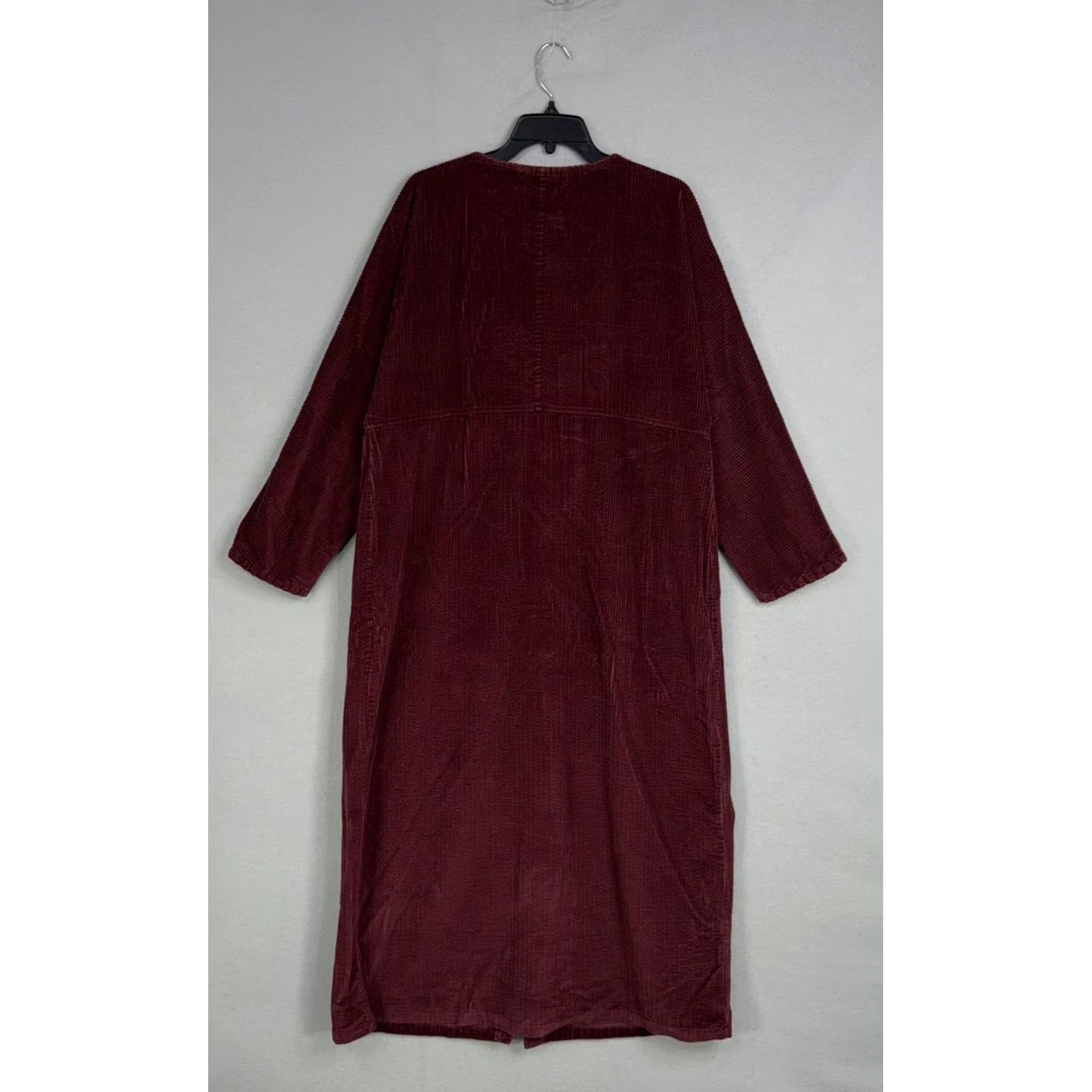 J. Jill J Jill Shirt Dress Women XL Red Corduroy Wide Wale 3/4 Sleeve Maxi Casual Size XL / US 12-14 / IT 48-50 - 4 Thumbnail