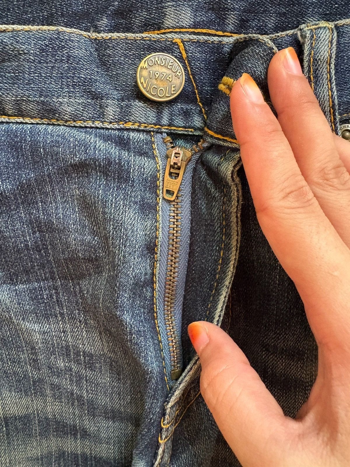 Designer × Japanese Brand Vintage Monsieur Nicole Tactical Mud Wash Distress Rip Jean Size US 31 - 3 Thumbnail