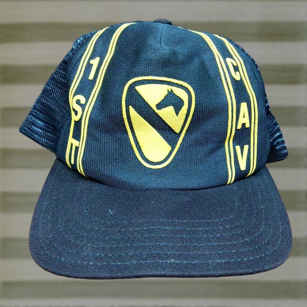 Vintage VINTAGE US Army Hat Adjustable USA Made Baseball Cap Mens Yellow USA Army Pattern Solid Twill Cotton Acrylic Size ONE SIZE - 1 Thumbnail