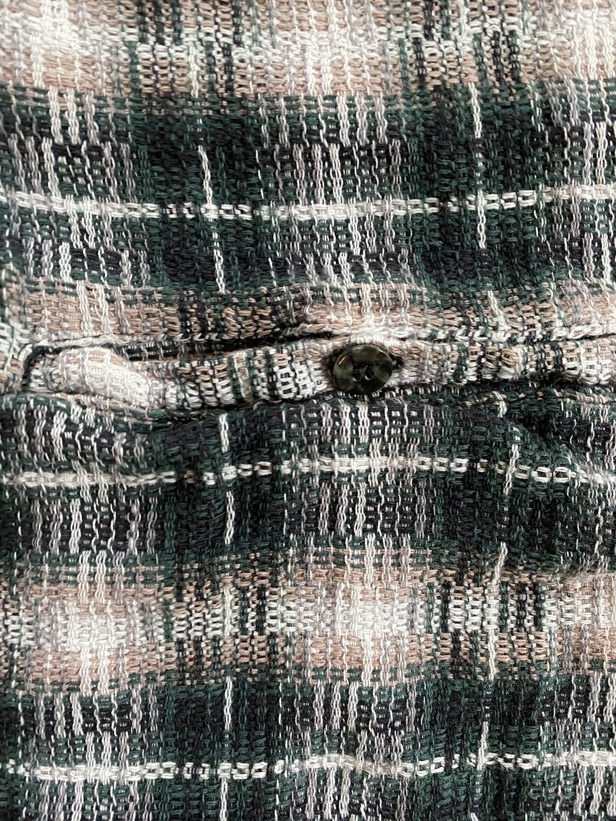 Vintage Vintage 90’s CZ Basics Standing Collar Woven Plaid Button Up Size US L / EU 52-54 / 3 - 6 Thumbnail