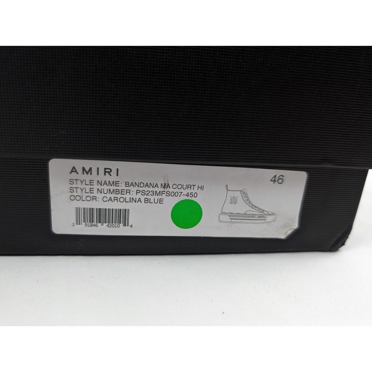 Amiri o1rshd1 Q:2 / Bandana Ma Court Hi-Top Sneakers Carolina Blue Size US 13 / EU 46 - 20 Thumbnail