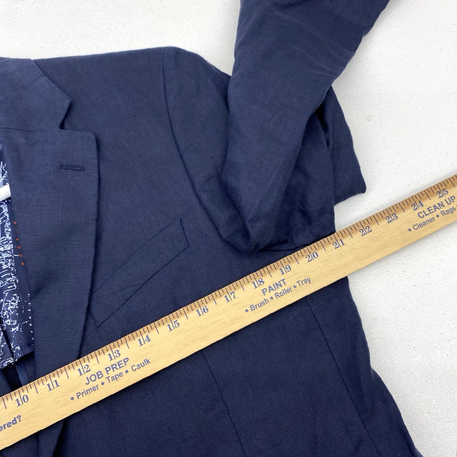 Nautica Nautica Blazer Men 40R Linen Single-Breasted Two-Button Notch Lapel Jacket Blue Regular Size 40 Mens Casual Sport Coat Size 40R - 5 Thumbnail