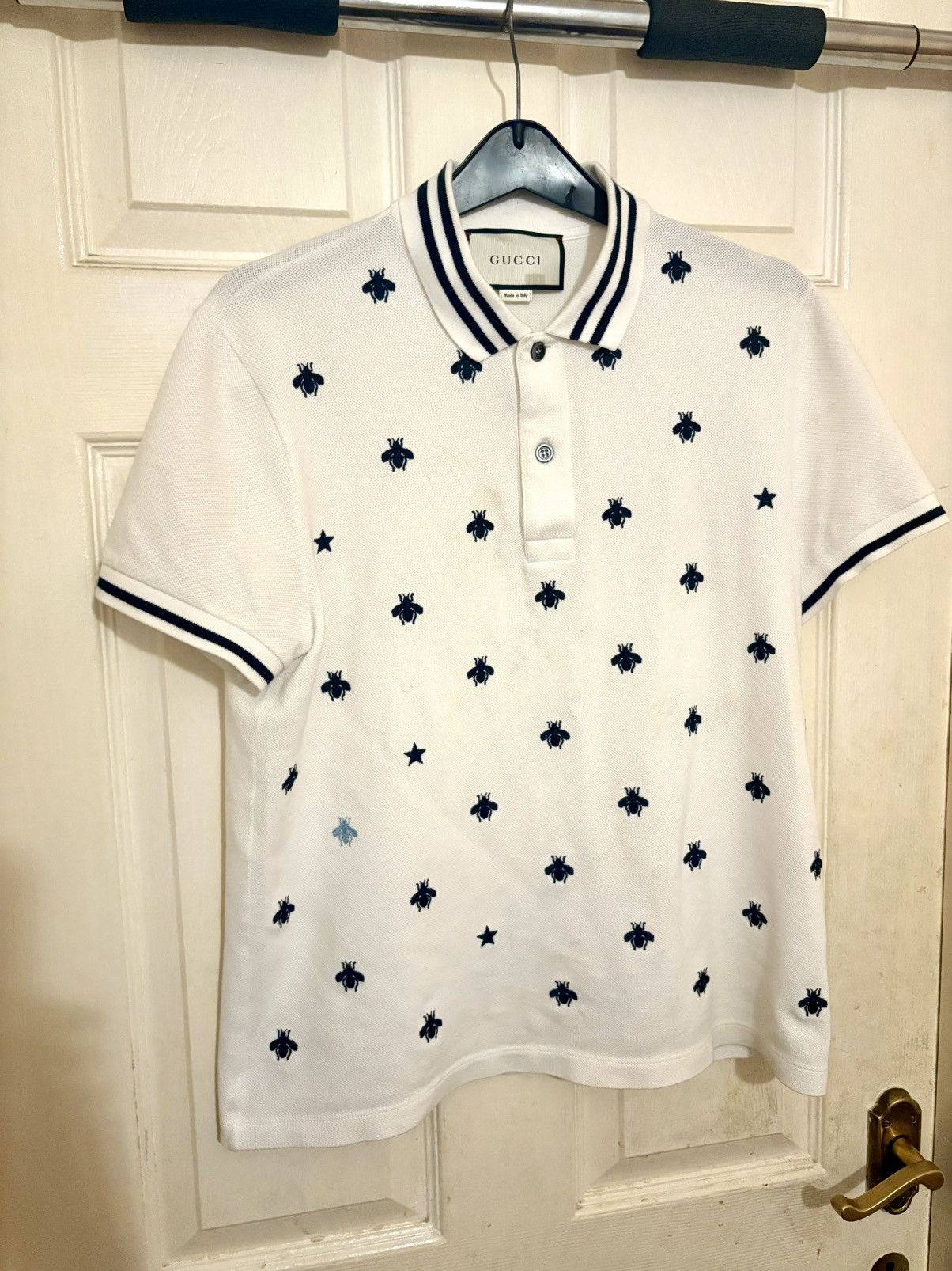 Gucci 2017 Gucci 'Bees and Stars' Embroidered polo | Grailed