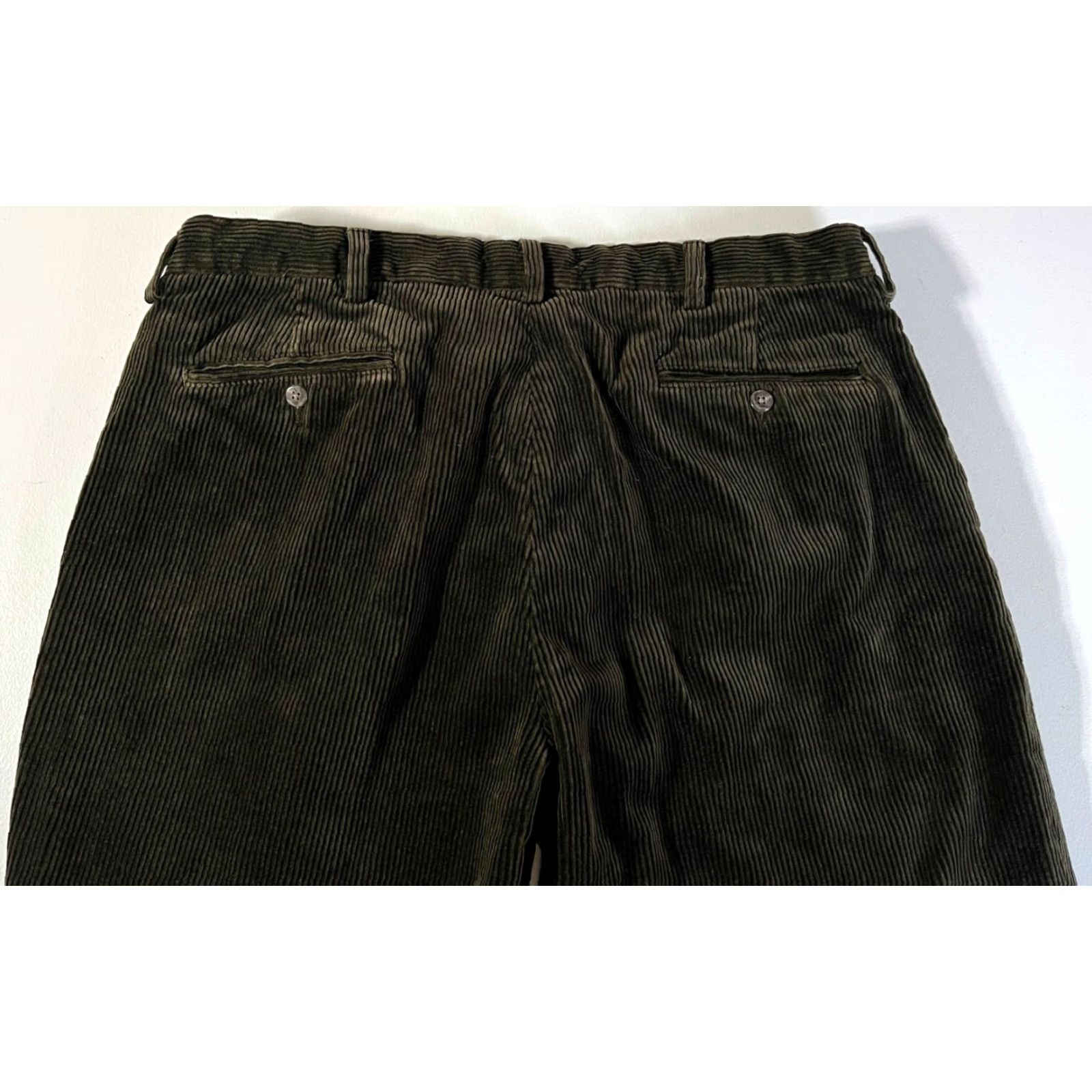Polo Ralph Lauren Polo Ralph Lauren Men's Corduroy Ethan Pant Vintage Pleated Straight Leg 38x31 Green Chino Casual 100% Cotton Relaxed" Size US M / EU 48-50 / 2 - 5 Thumbnail