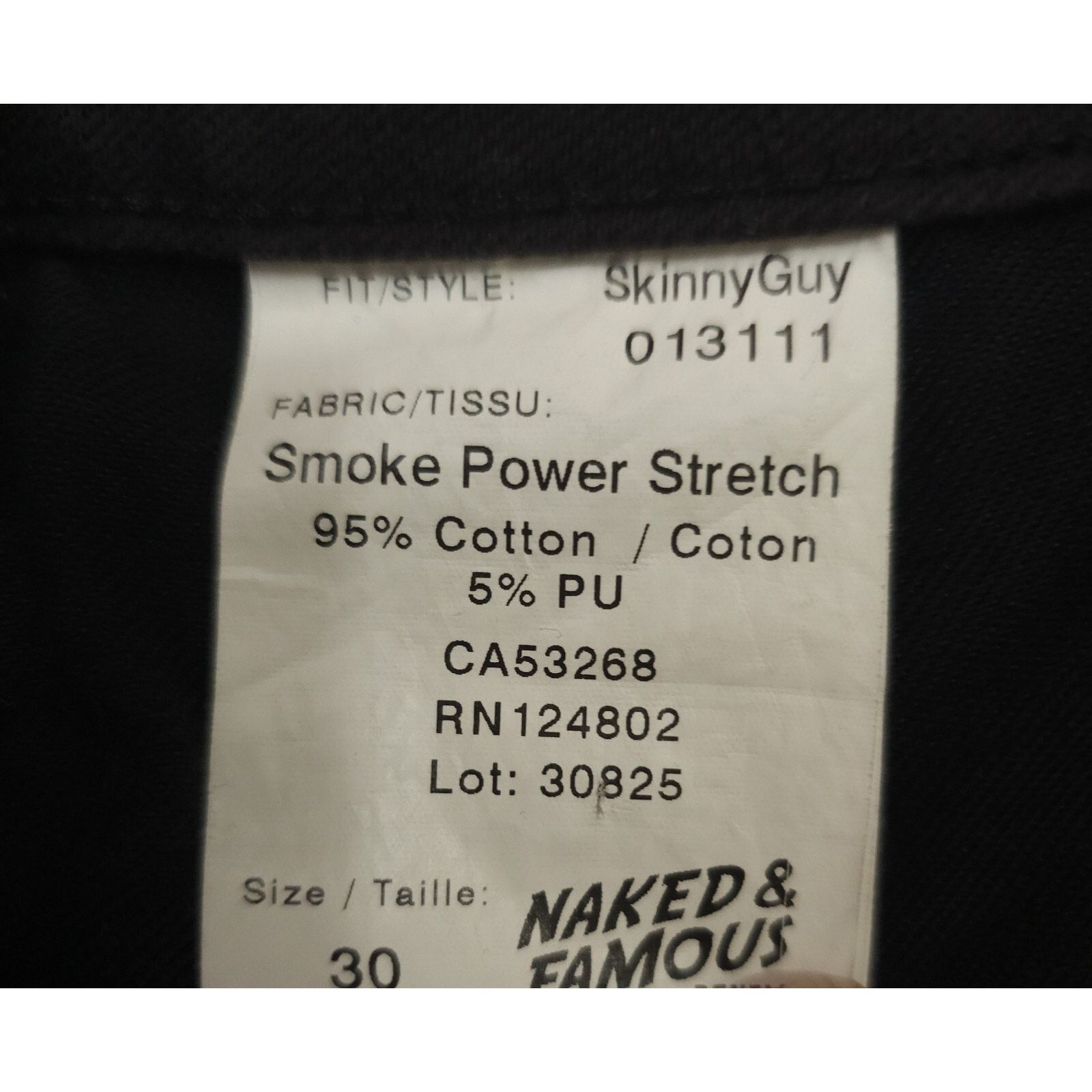Naked & Famous NAKED & FAMOUS Skinny Guy In Smoke Power Stretch 30 (26×35) Size US 30 / EU 46 - 6 Thumbnail