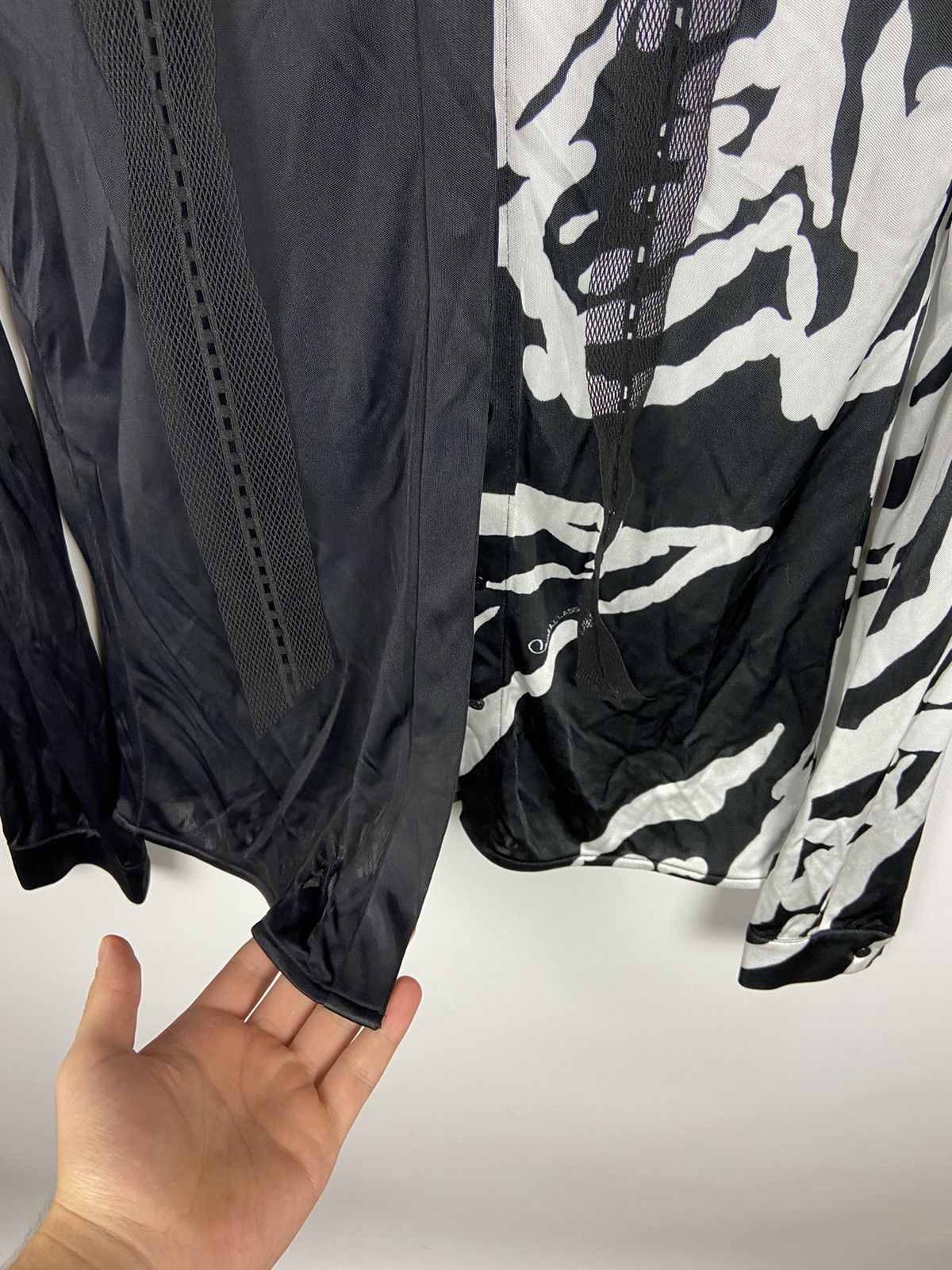Cavalli Class × Designer Cavalli Class Black Womens Blouse Button Roberto Cavalli Size M / US 6-8 / IT 42-44 - 10 Thumbnail