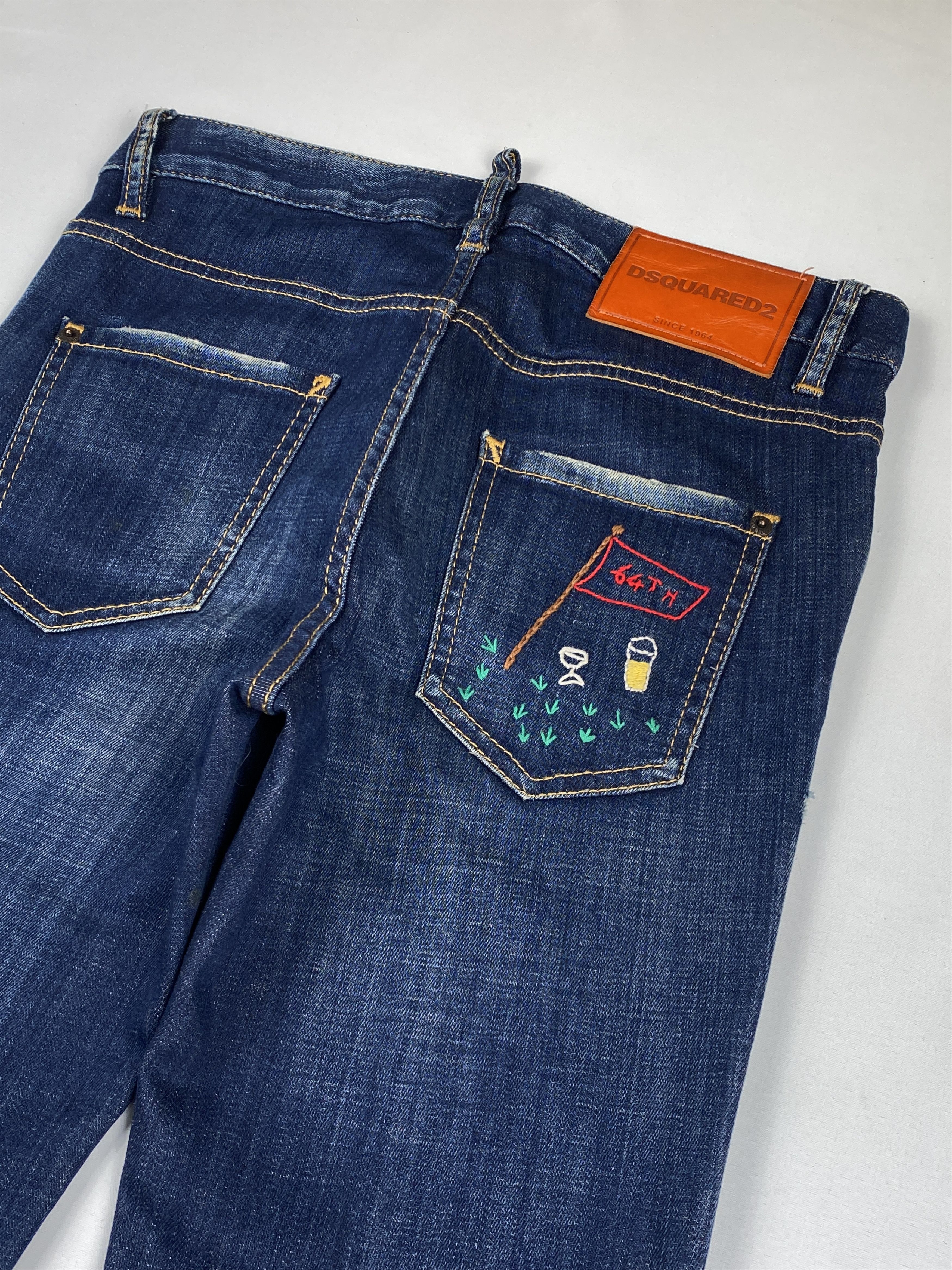 Dsquared2 Embroidered "DAN" Distressed Patch Jeans Size US 30 / EU 46 - 10 Thumbnail