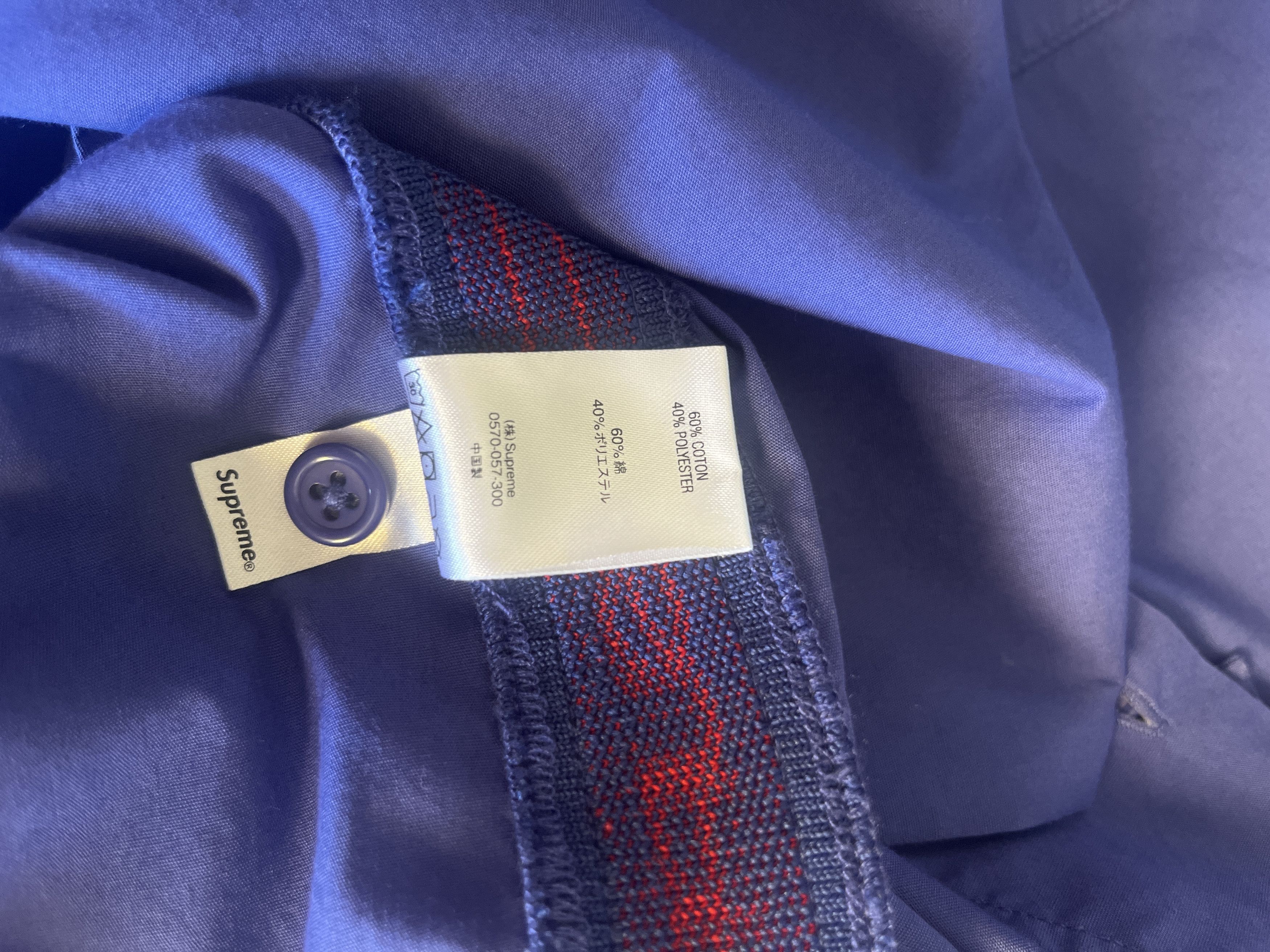 Supreme Supreme 21SS Logo Rib S/S Work Shirt Blue Size US M / EU 48-50 / 2 - 7 Thumbnail