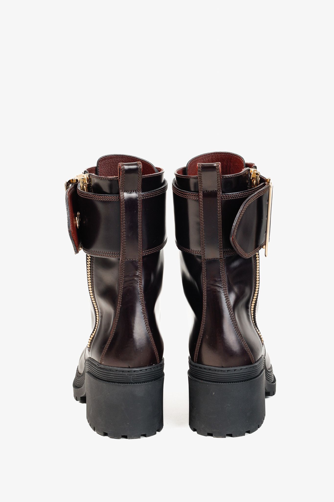 Burberry Burberry Scarcroft 50 Buckled Glossed-Leather Combat Boots Size US 7.5 / IT 37.5 - 3 Thumbnail