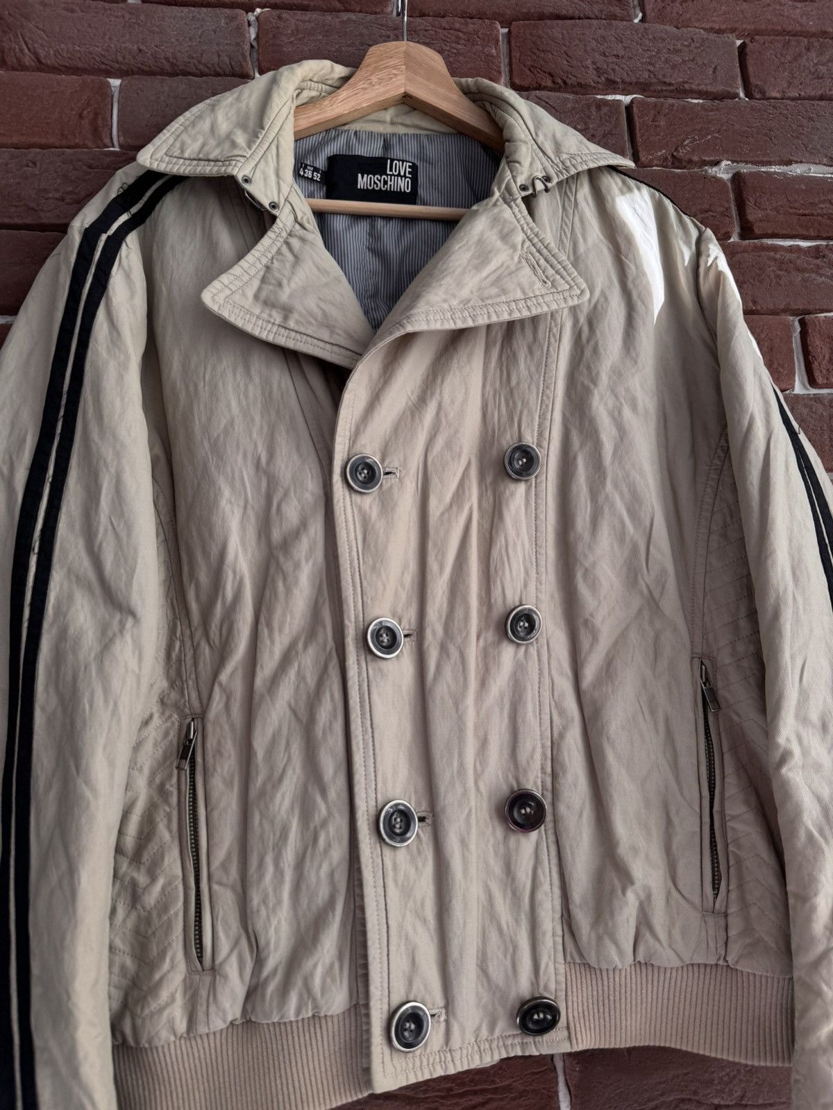 Moschino Vintage Love Moschino Hype Jacket Art Designer Rare Beige 52 Size US L / EU 52-54 / 3 - 3 Thumbnail