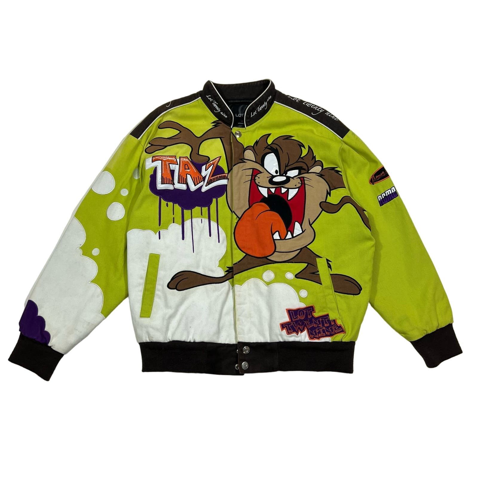 image of Vintage Y2K Lot29 Taz Racing Jacket Looney Tunes (Xl) in Green, Men's