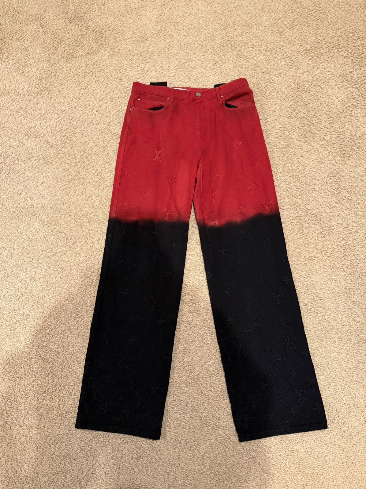 Louis Vuitton Louis Vuitton Red and Black Carpenter Pants Size US 32 / EU 48 - 1 Thumbnail