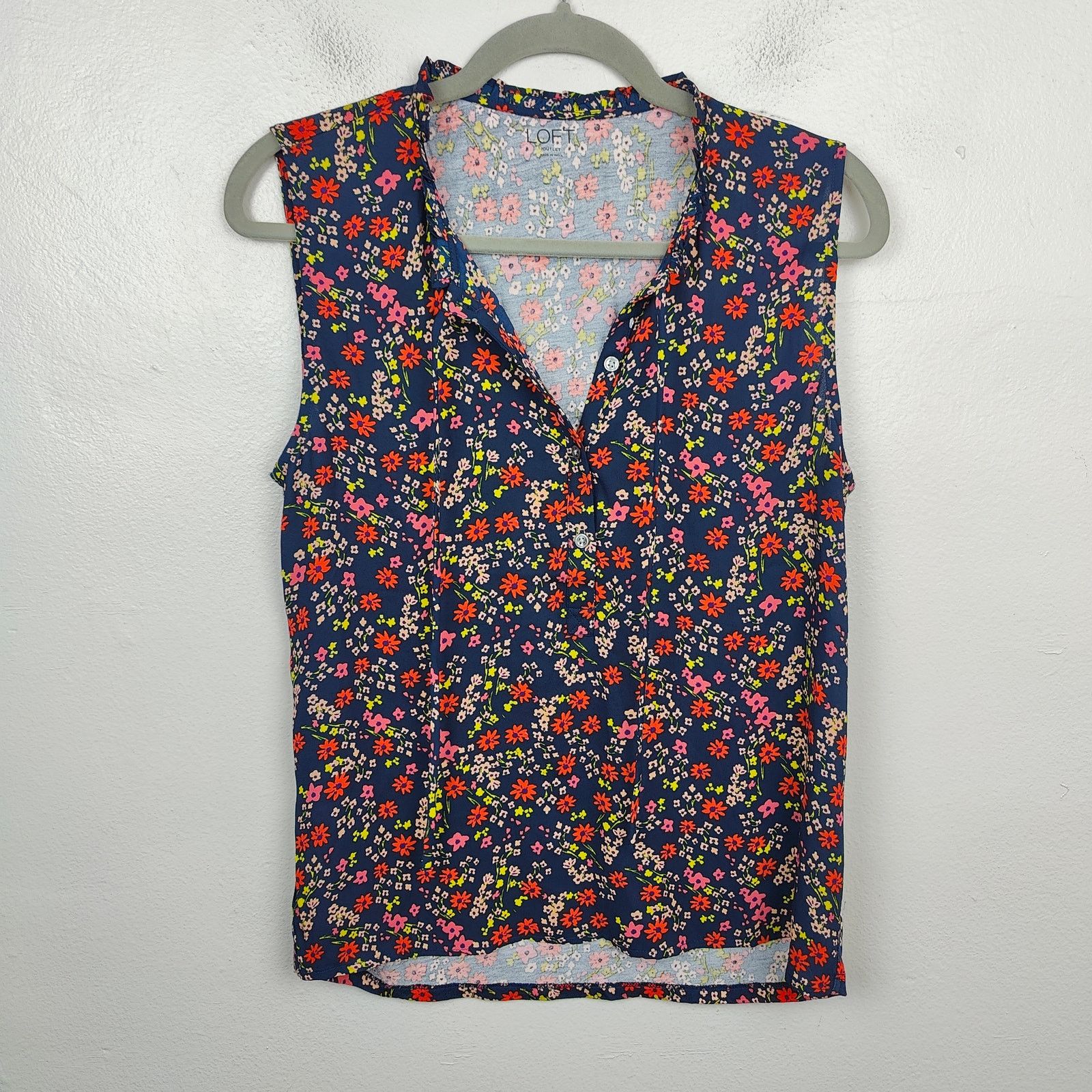 Other Loft Tank Top Womens Small Blue Floral Print NWT Size S / US 4 / IT 40 - 1 Thumbnail