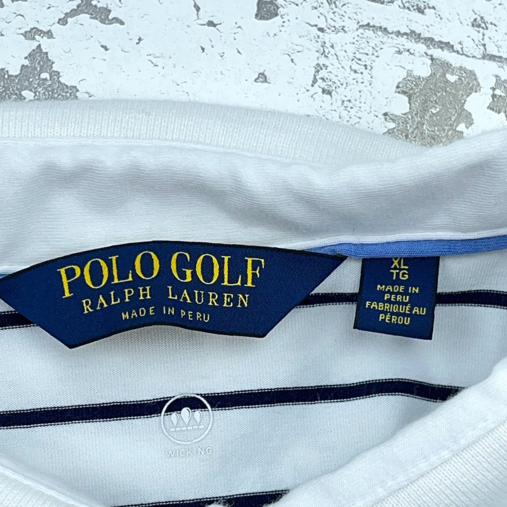 Ralph Lauren Ralph Lauren Polo Shirt Men XL White Blue Striped Soft Touch Golf Wicking Adult Polo Golf Shirt Men XL White Striped Size US XL / EU 56 / 4 - 6 Thumbnail