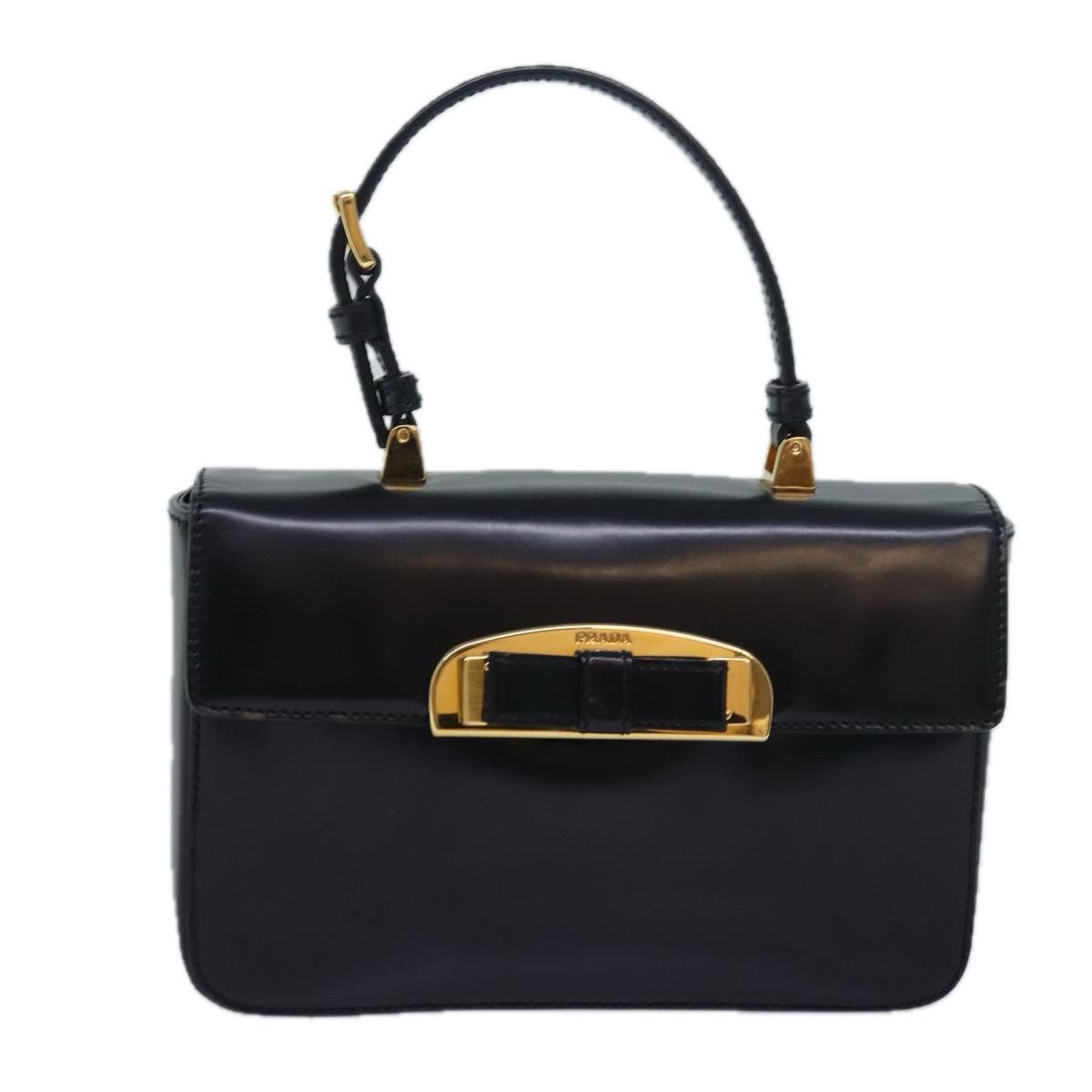 Prada Ribbon Black Leather Handbag (Pre-Owned) Size ONE SIZE - 1 Thumbnail