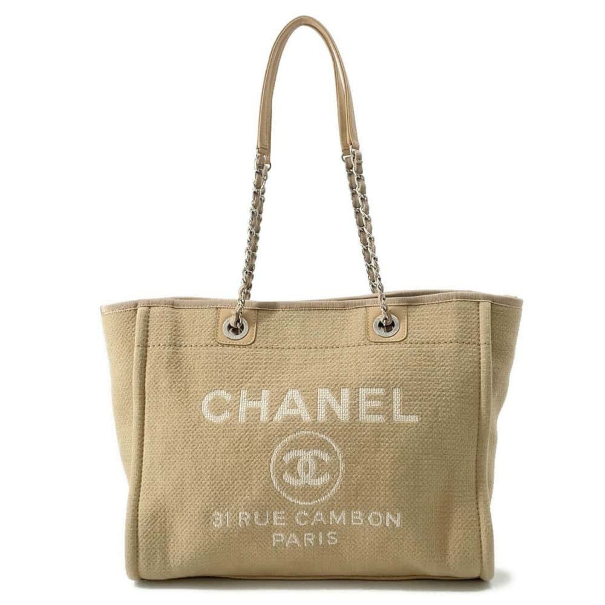 Chanel Tote Bag Deauville Medium Canvas A67001 in Beige, Women's