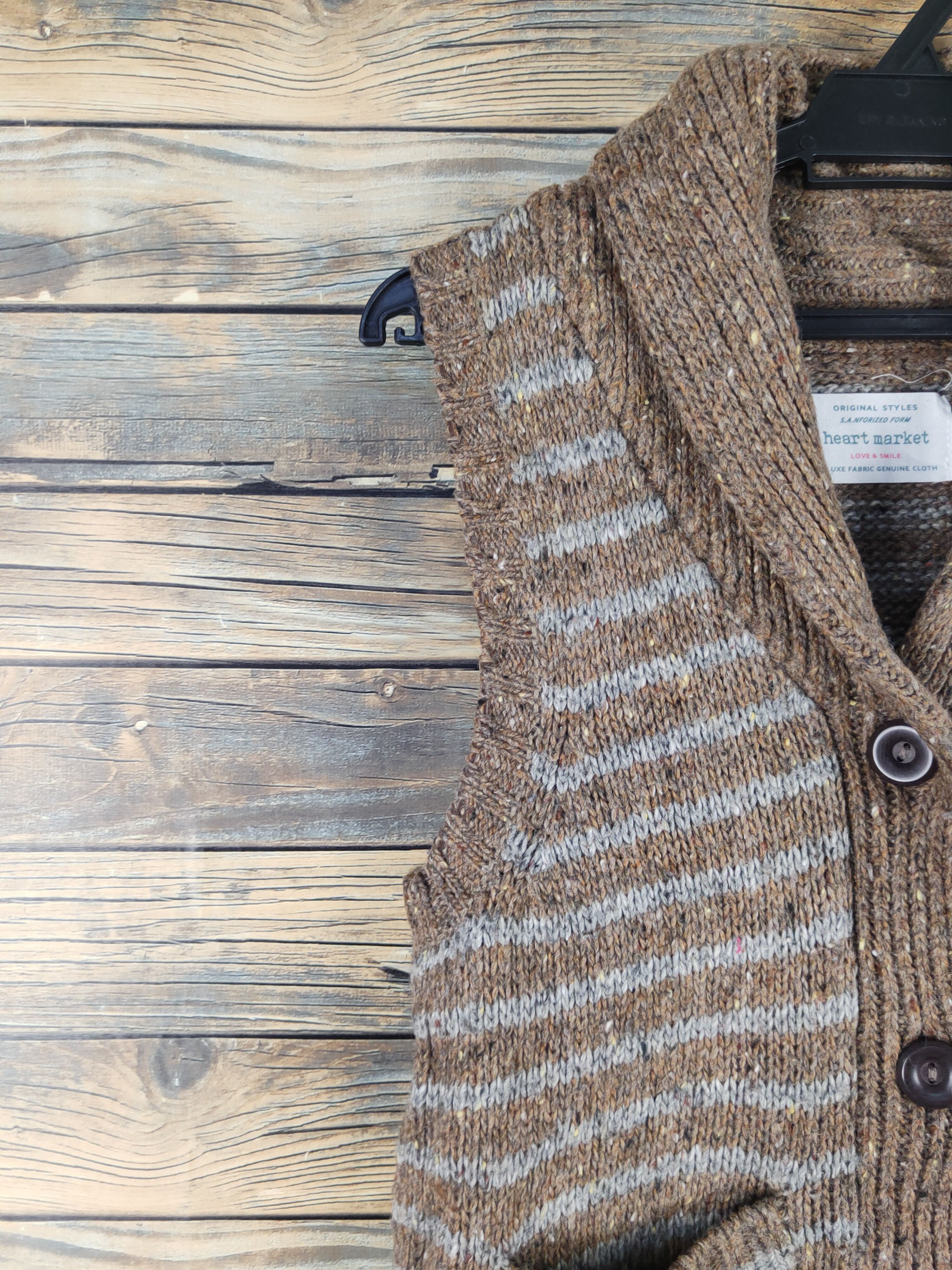 Japanese Brand Heart Market Brown Knitwear Vests #W2114 Size S / US 4 / IT 40 - 4 Thumbnail