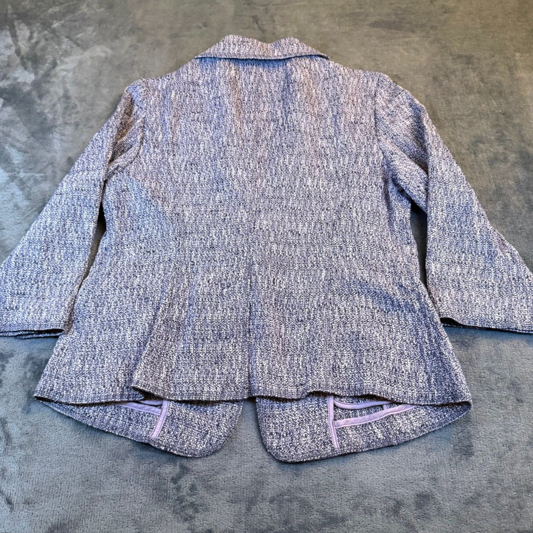 J. Jill J. Jill Blazer Women Tweed Open Front Blazer Jacket Purple 10 Purple Preppy Workwear Business 3/4 Sleeve Mid-Length Boys? Womens Size L / US 10 / IT 46 - 4 Thumbnail
