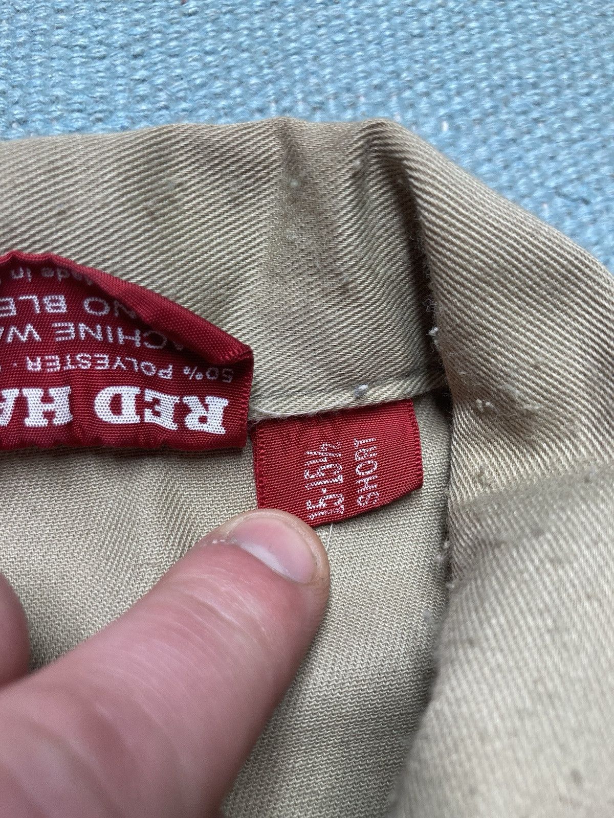 Vintage 70s chino twill work shirt red hawk khaki workwear medium Size US M / EU 48-50 / 2 - 5 Thumbnail