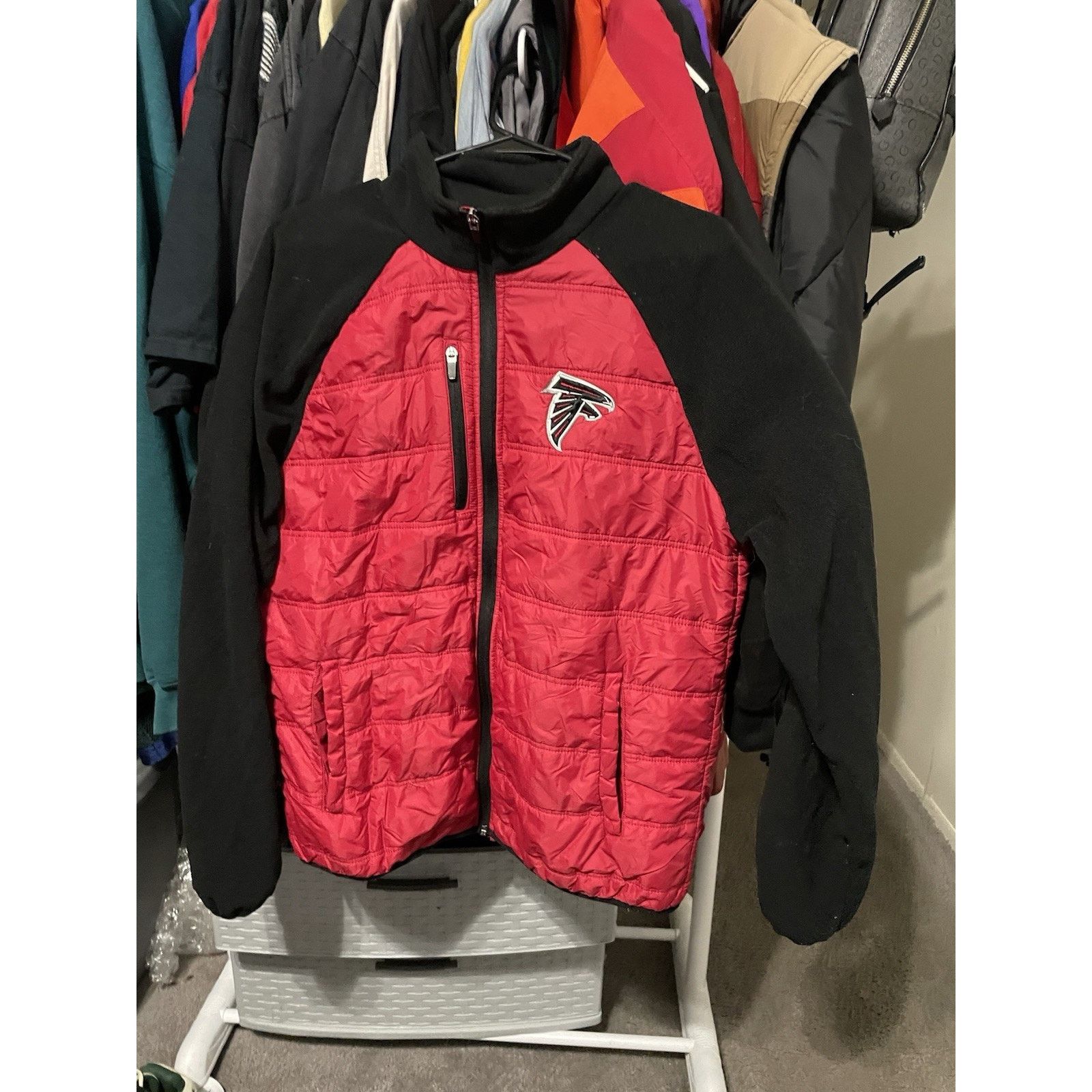 NFL Size M- Atlanta Falcons NFL Men’s Red Full Zip Puffer Jacket Size US M / EU 48-50 / 2 - 1 Thumbnail