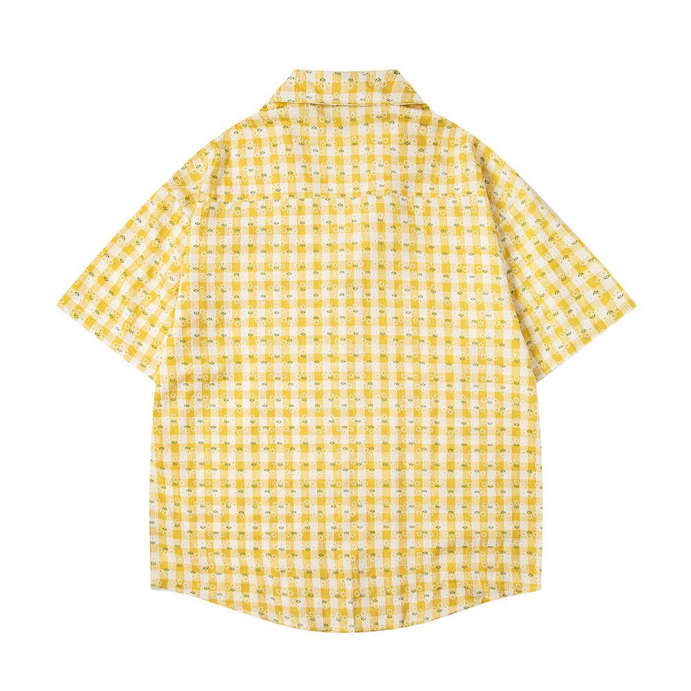 Japanese Brand Japanese retro street pocket floral loose plaid shirt Size US M / EU 48-50 / 2 - 2 Thumbnail