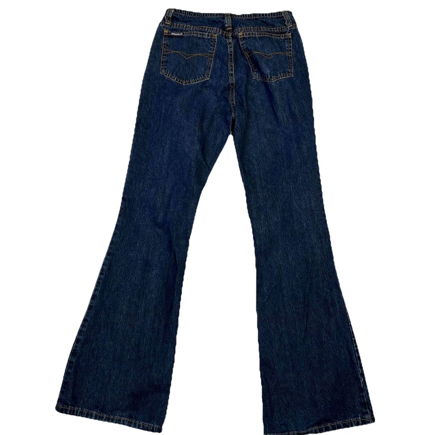 Jordache VINTAGE Jordache Jeans Flare Womens 26X30 Denim Dark Wash 80s 90s Retro City Festival Hipster Love Peace Embroidered Logo 5-Pocket Size 26" / US 2 / IT 38 - 2 Thumbnail