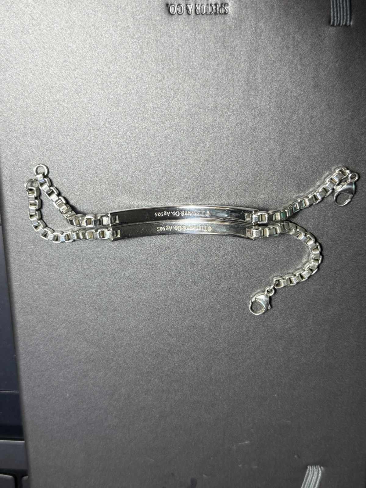Tiffany & Co. CUSTOM Venetian Box Link ID Bar Bracelet Size ONE SIZE - 3 Thumbnail