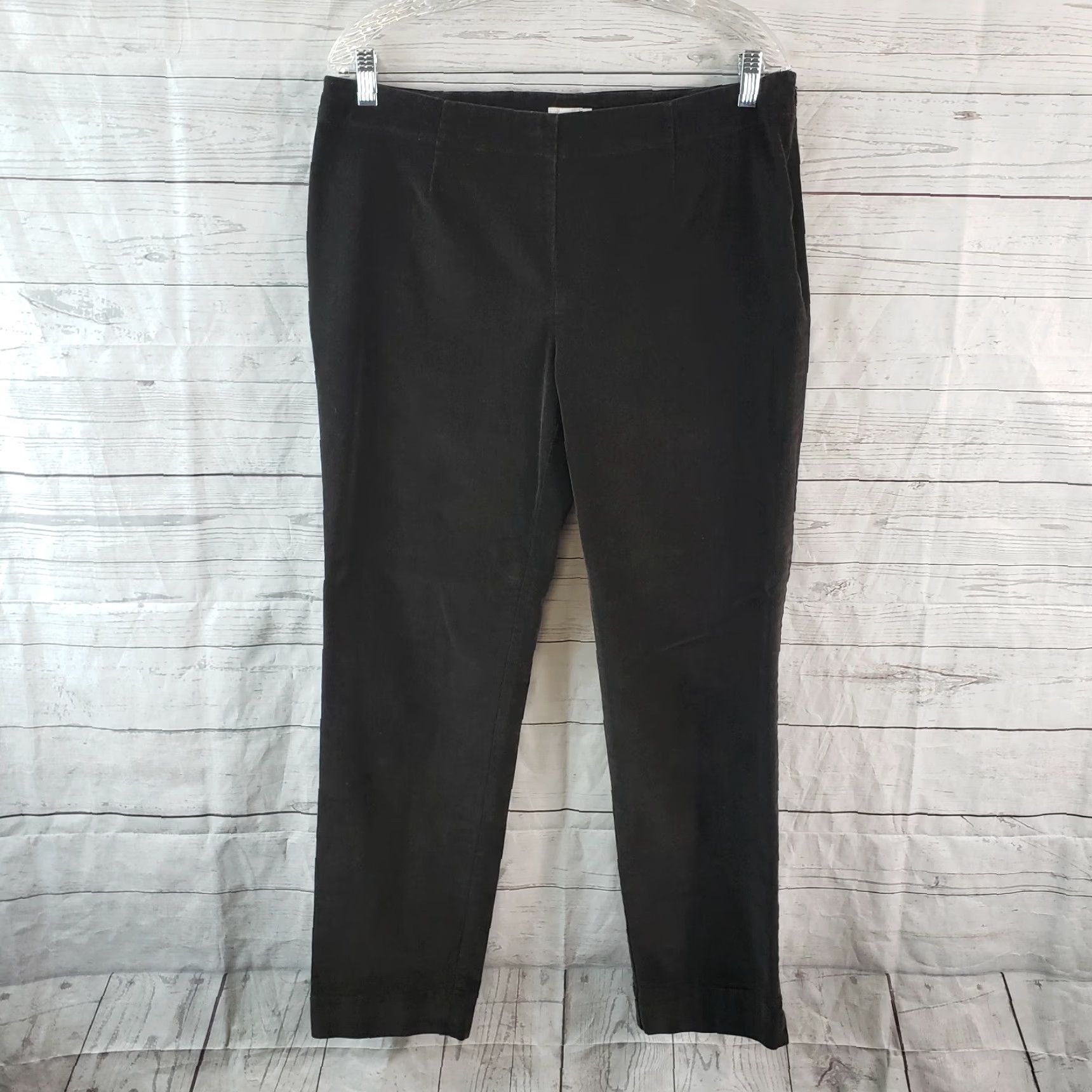 J. Jill J Jill Womens Corduroy Pants Sz 12 Gray Mid Rise Side Zip Cotton Blend Pants Women 12 Gray Corduroy Vintage No Size 34" / US 12 / IT 48 - 2 Thumbnail