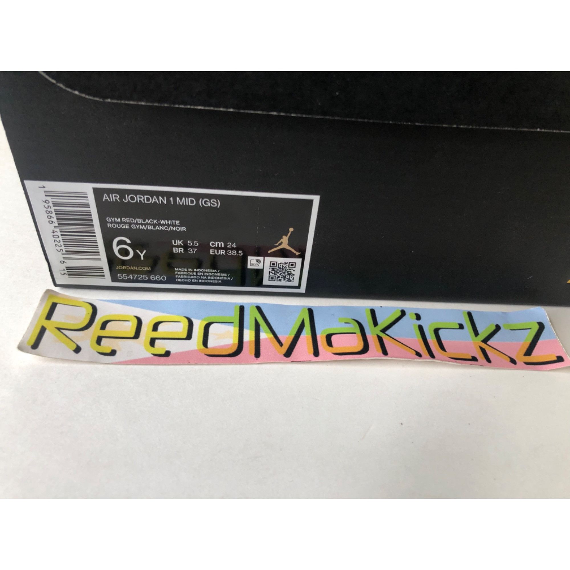 Jordan Brand Jordan 1 Mid Gym Red Black GS 6y Size US 6 / EU 39 - 6 Thumbnail