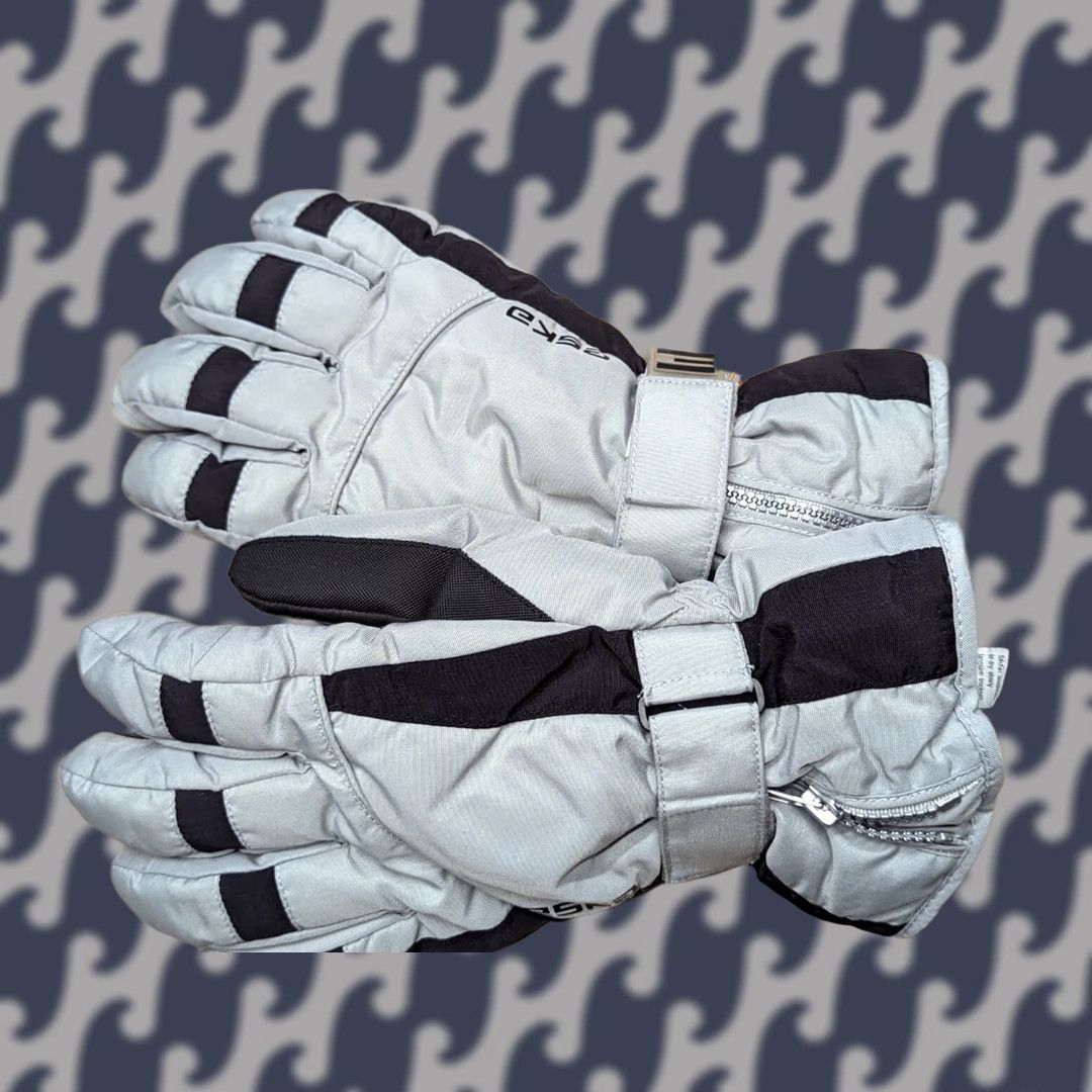 Vintage ESKA Motorcycle Mens Gloves Size 11 Gray Winter Warm Thermal ISODRY Grip Glove Leather, Nylon, Polyester Lined Size ONE SIZE - 1 Thumbnail