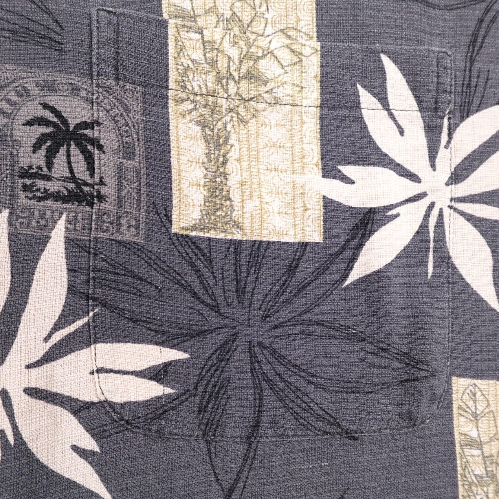 Reyn Spooner Reyn Spooner Shirt Mens XL Gray Hawaiian Aloha Palm Floral Silk Jacquard Camp Size US XL / EU 56 / 4 - 3 Thumbnail