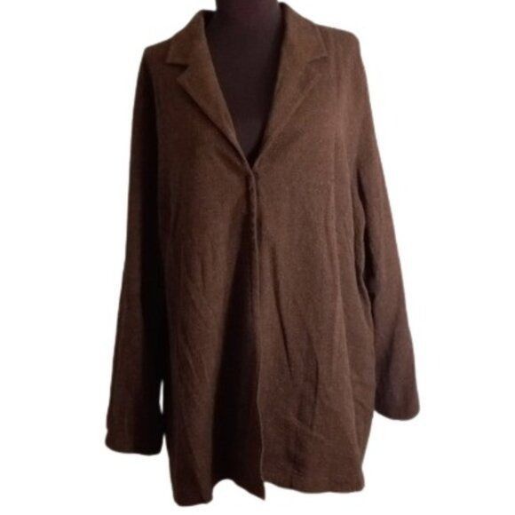 J. Jill J Jill 20W Blazer Jacket Lined Snap Closure Wool Blend Overs Size 3XL / US 20-22 - 1 Thumbnail