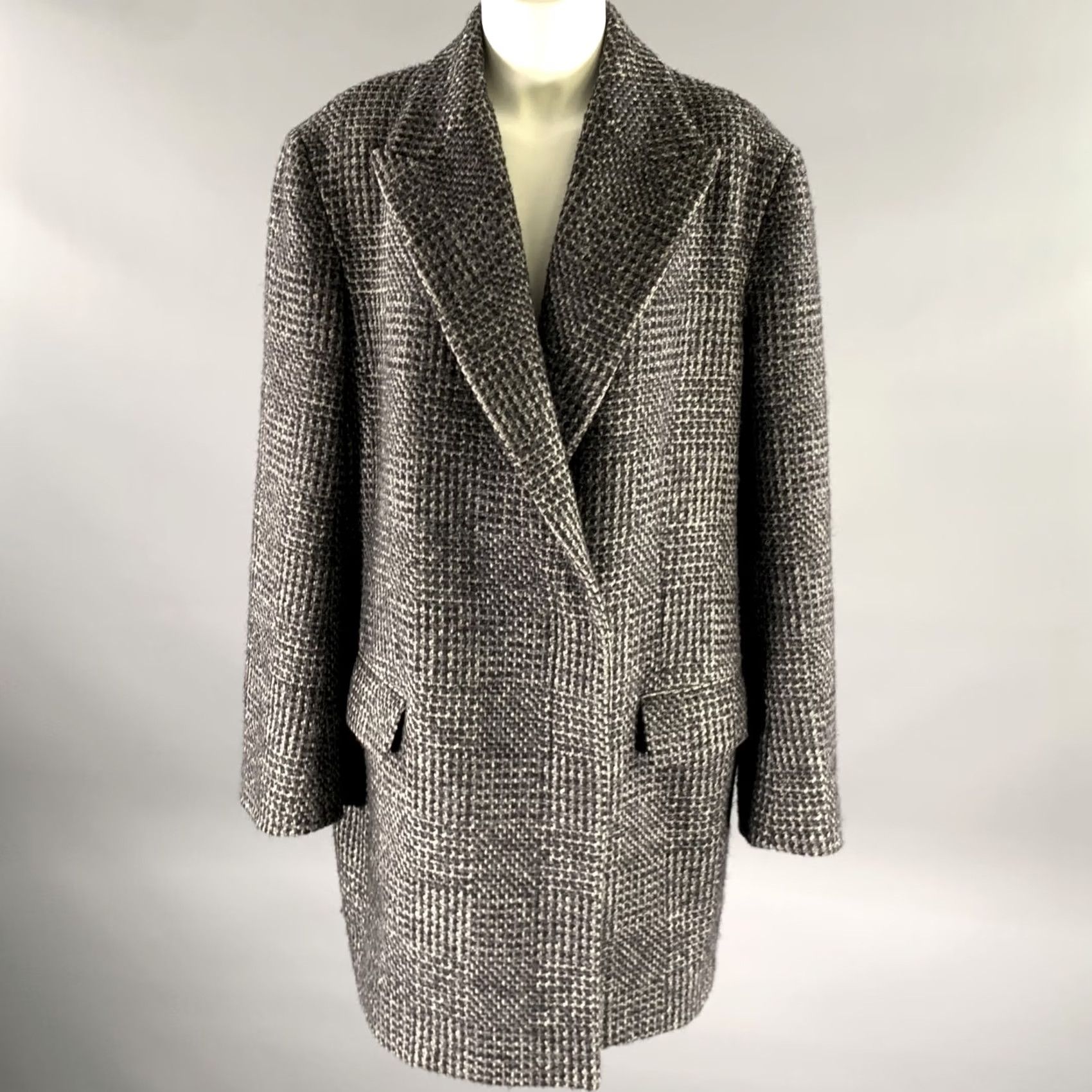 The Row THE ROW Grey Wool Silk Blend Coat XL Peacoat Blazer Women Size XL / US 12-14 / IT 48-50 - 2 Thumbnail