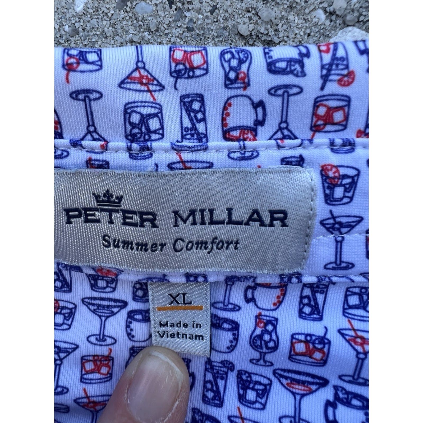 Peter Millar Peter Millar Summer Comfort Polo Shirt Mens L Blue Graphic Print Short Sleeve Button Collared Relaxed Fit Size US XL / EU 56 / 4 - 3 Thumbnail